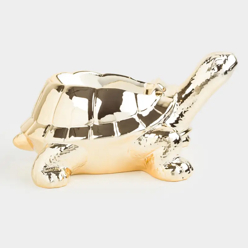 Подставка для винной бутылки, 26х13 см, фарфор P, золотистая, Черепаха, Grand turtle ,image-0