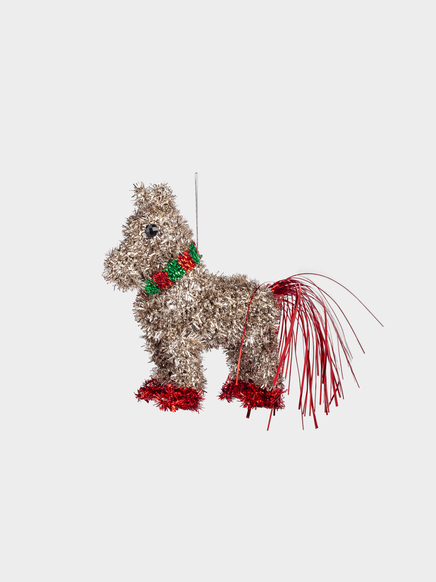 Игрушка елочная, 16 см, мишура/пластик, золотисто-красная, Лошадь, Tinsel christmas, image-2