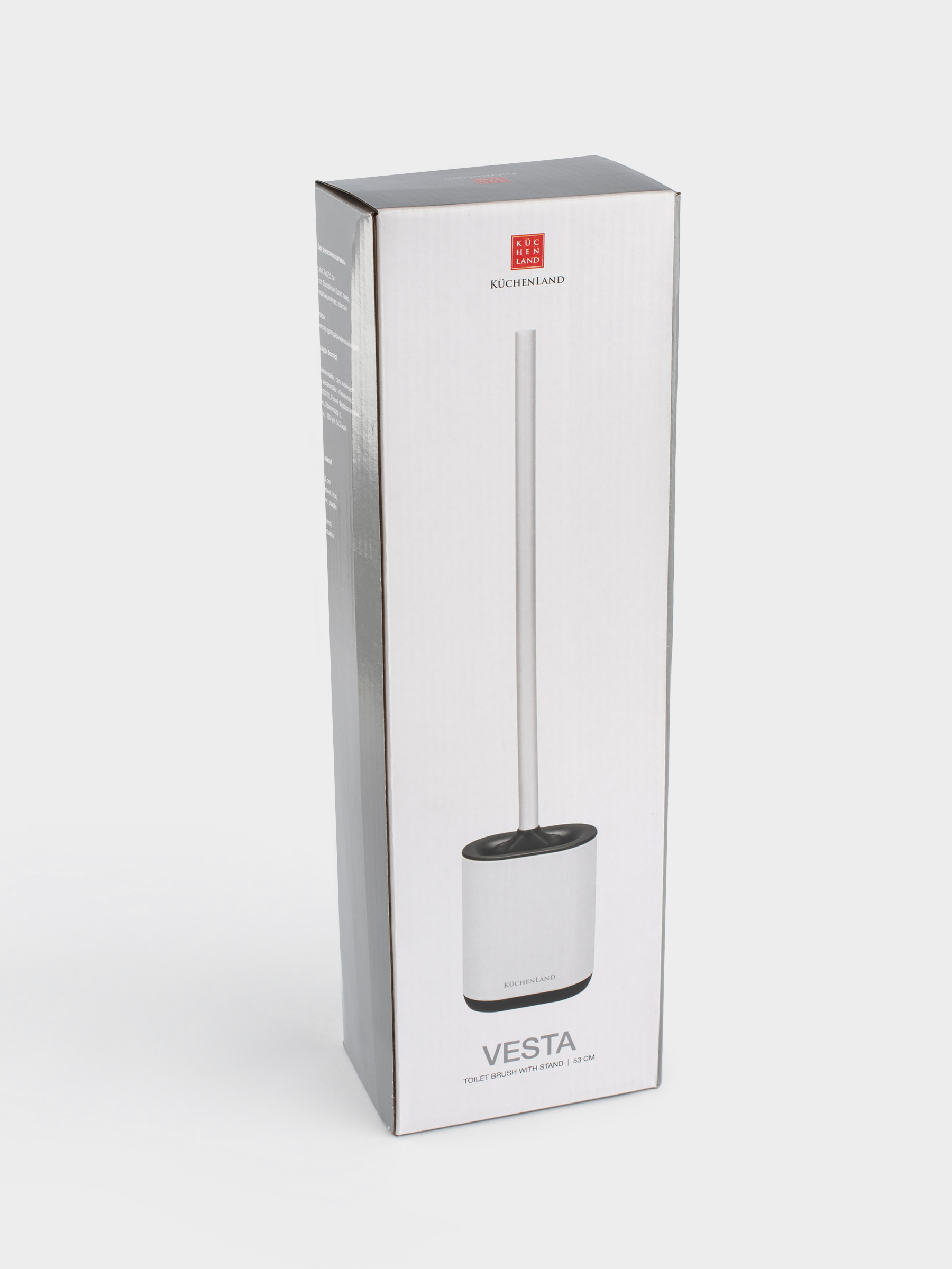 Ерш туалетный, 53 см, с подставкой, резина/металл, белый, Vesta, image-6