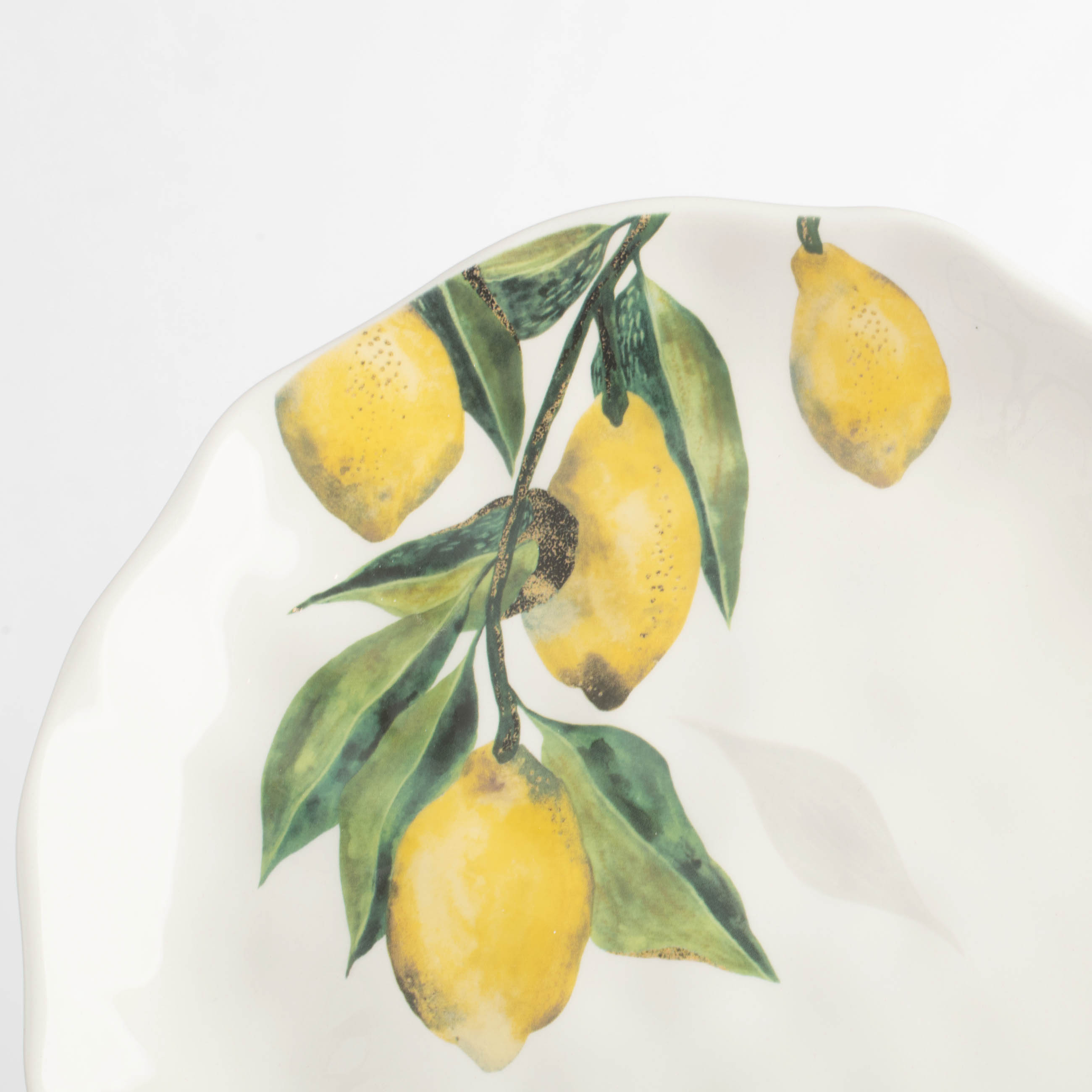 Тарелка закусочная, 23 см, керамика, белая, Лимоны на ветке, Sicily in bloom изображение № 5