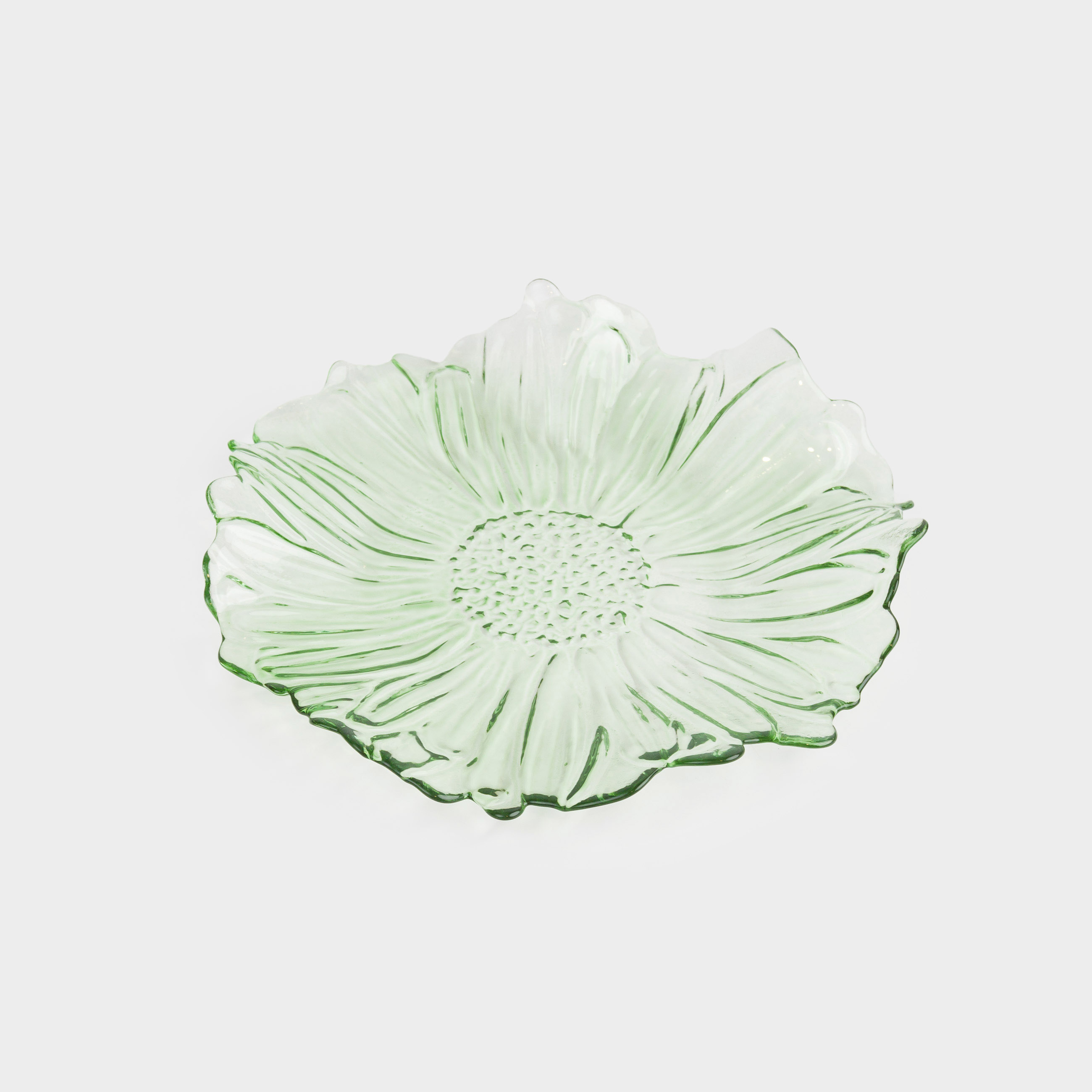 Блюдо, 20 см, стекло Р, зеленое, Цветок, Fleur color, image-0