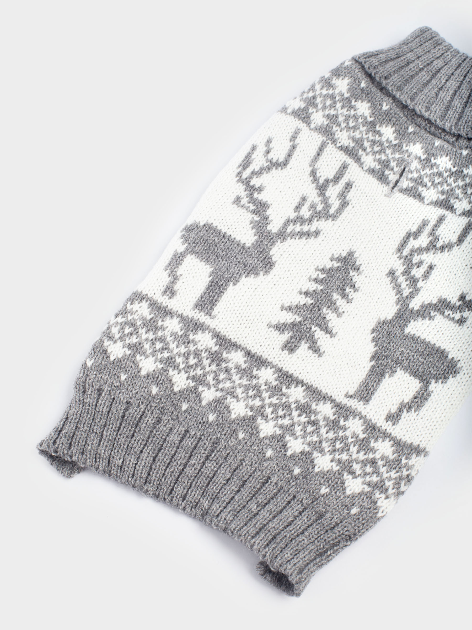 Свитер для животных, 38 см, р. M, акрил, серо-белый, Олени, Fashion pet, image-3