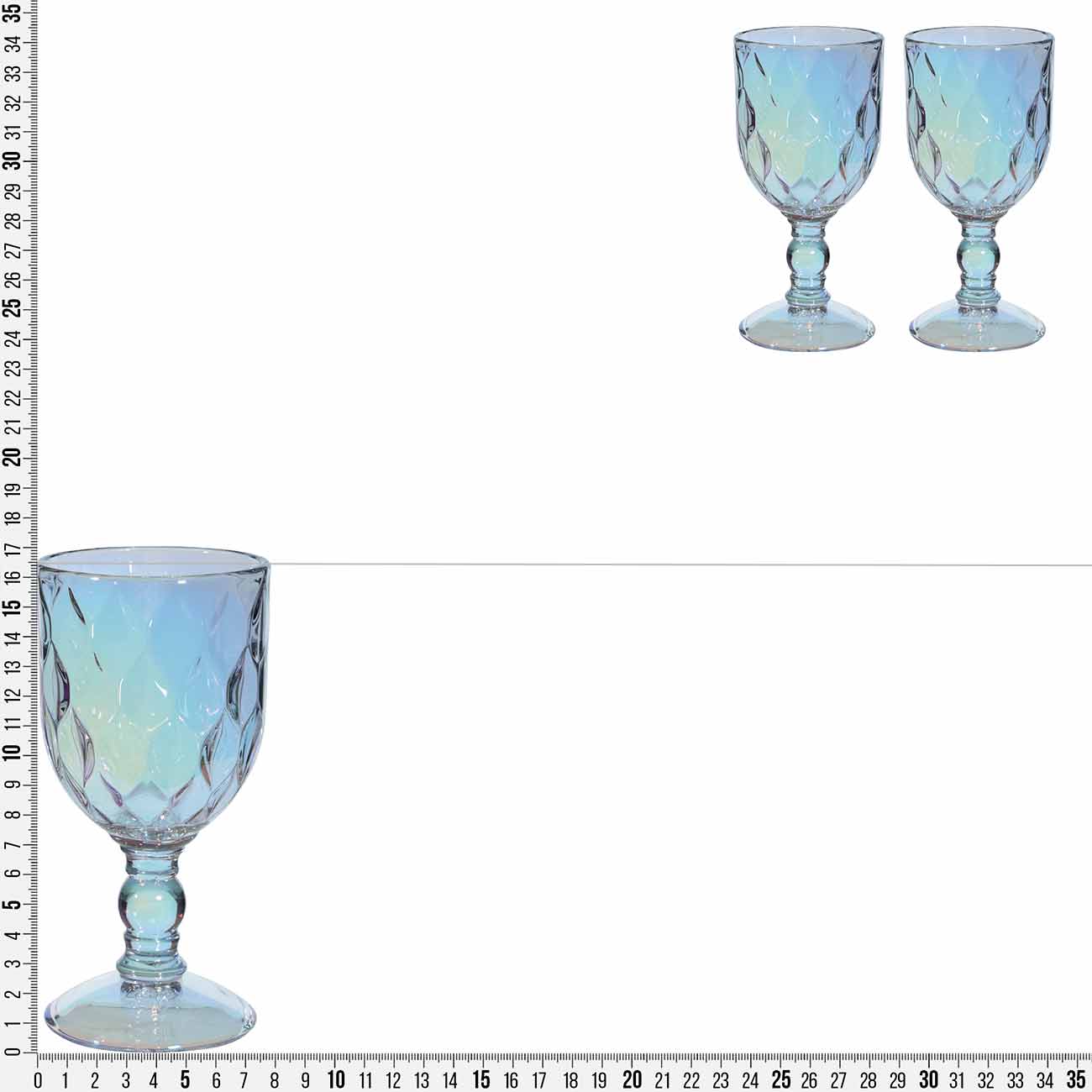 Бокал-кубок для вина, 250 мл, 2 шт, стекло Р, перламутр, Foliage изображение № 4