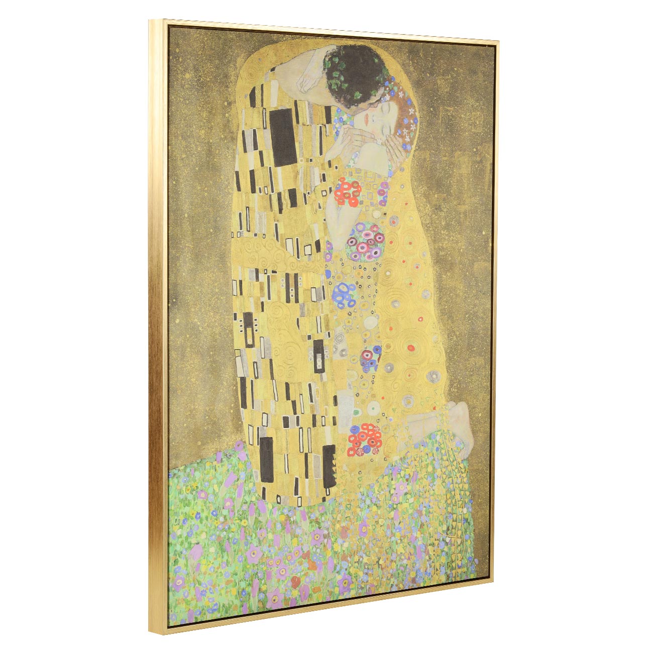 Картина в раме, 75х100 см, холст, Климт, Поцелуй, Art поцелуй
