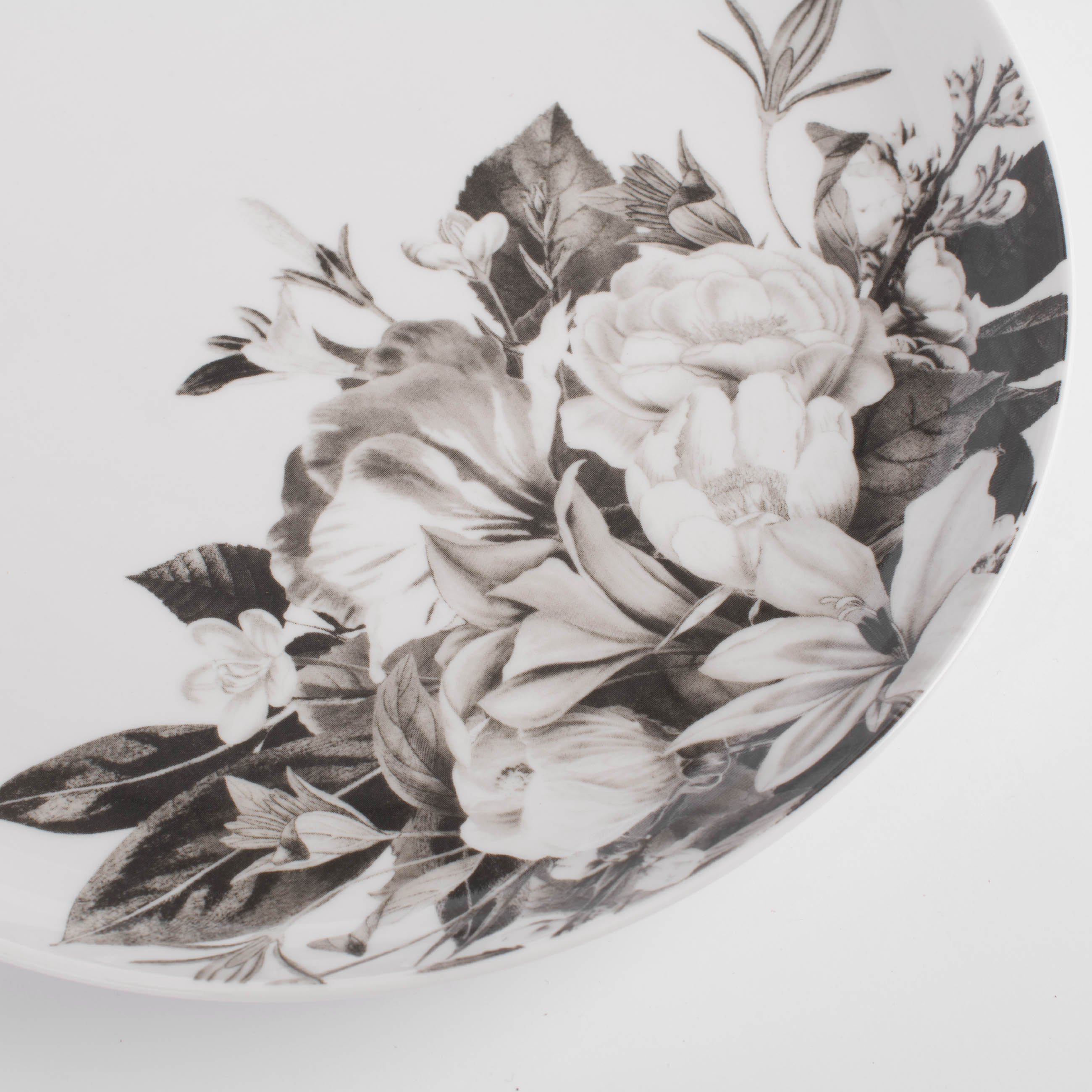 Тарелка обеденная, 27 см, фарфор N, белая, Черно-белые цветы, Magnolia изображение № 3