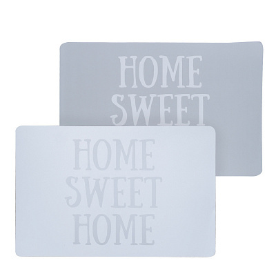 Салфетка под приборы, 28x43 см, 2 шт, пластик, прямоугольная, белая/серая, Home sweet home