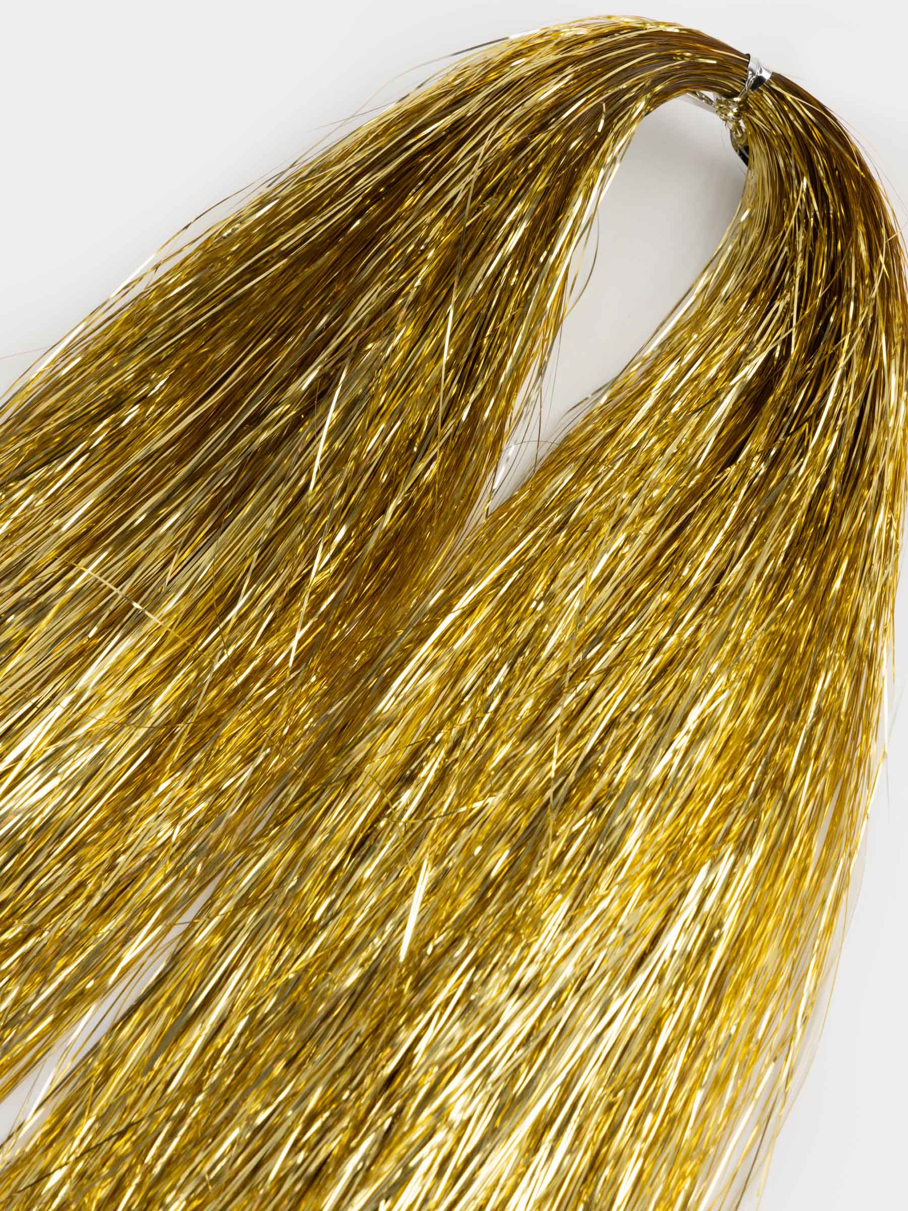 Дождик декоративный, 46 см, мишура, золотистый, Нити, Tinsel christmas, image-2