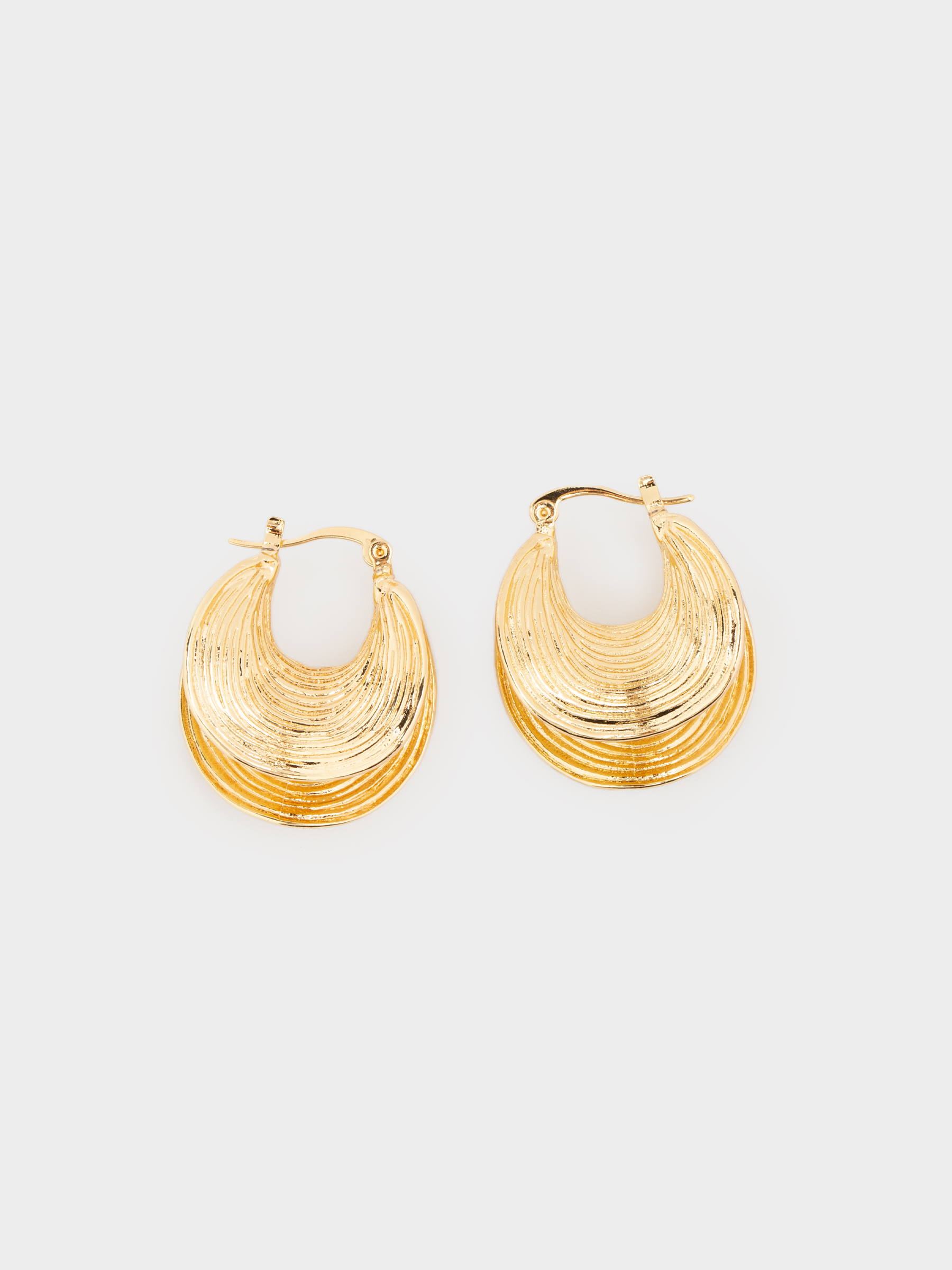 Серьги, 3 см, 2 шт, металл, золотистые, Абстракция, Jewelry, image-0