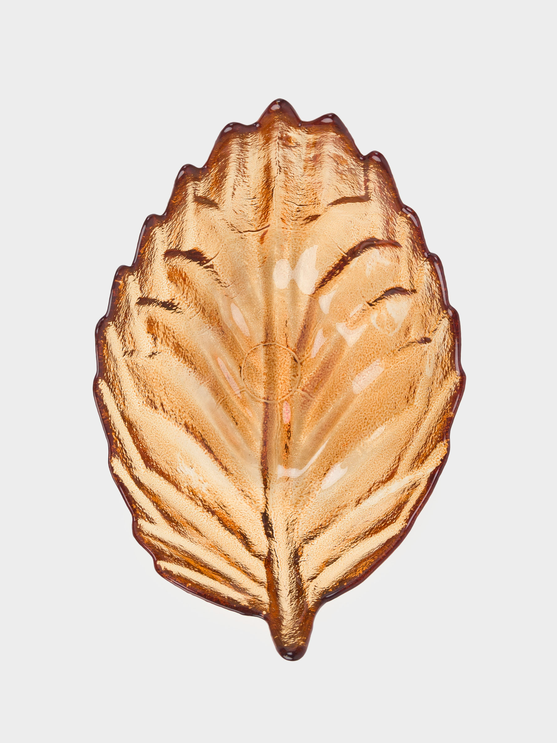 Салатник, 17х10 см, 350 мл, стекло, янтарный, Лист, Curvy, image-4