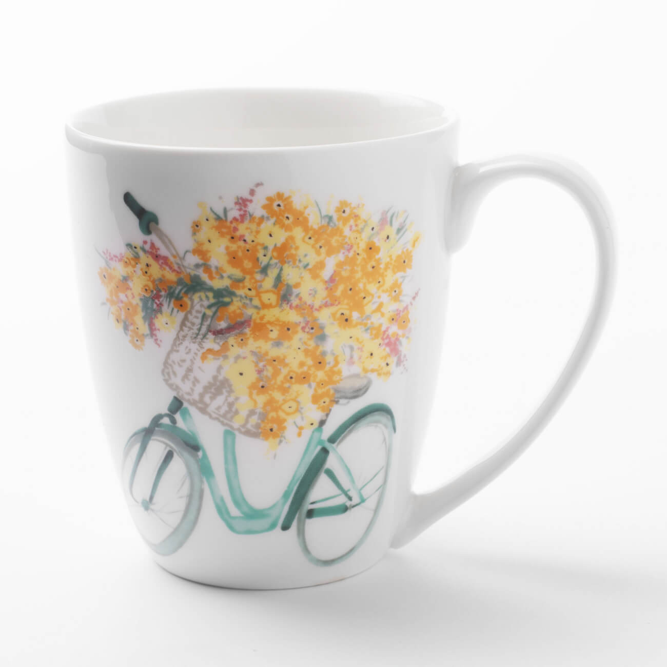 Кружка, 320 мл, фарфор N, белая, Велосипед с цветами, Secret garden кружка just mugs garden botanics 415 мл