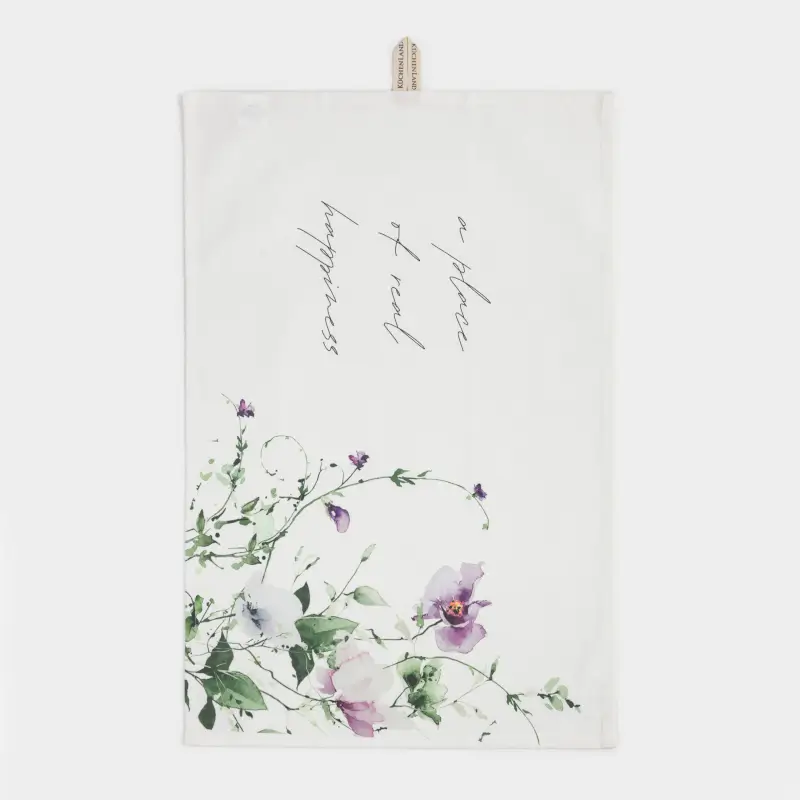 Полотенце кухонное, 40х60 см, хлопок, молочное, Эустомы, Floret