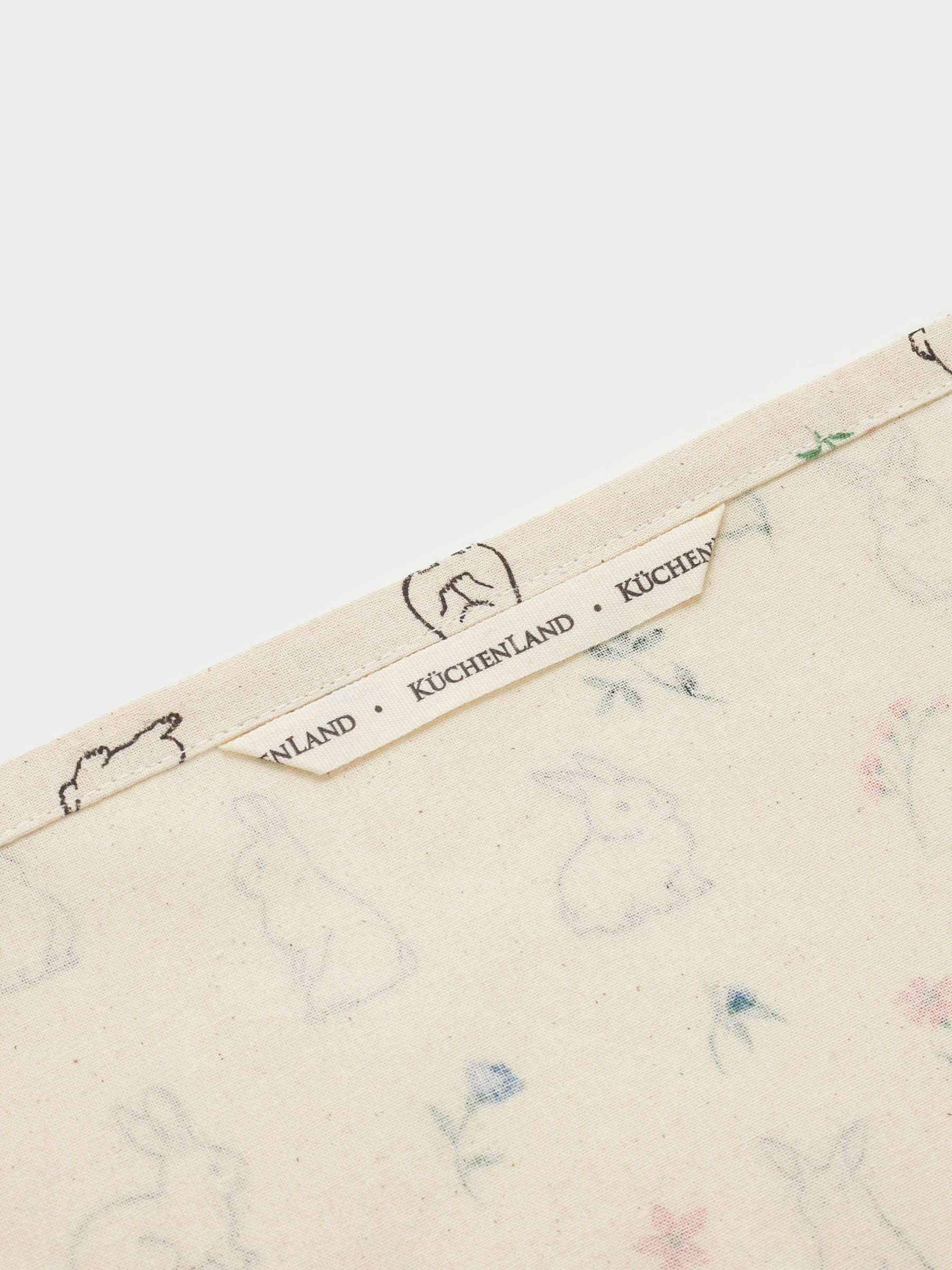 Полотенце кухонное, 40х60 см, хлопок, молочное, Кролики и цветы, El flora rabbit, image-3