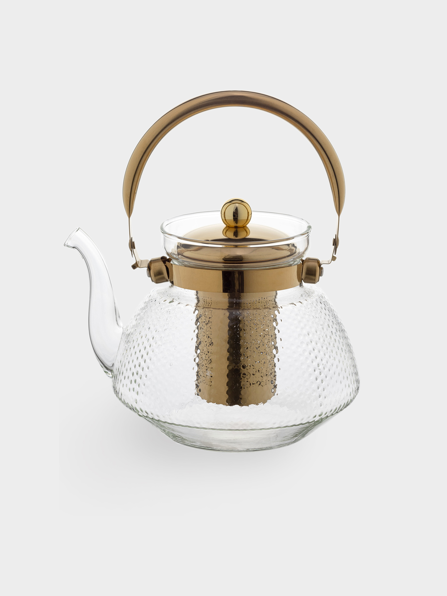 Чайник заварочный, 1,3 л, стекло Б/сталь, золотистый, Classic gold, image-0