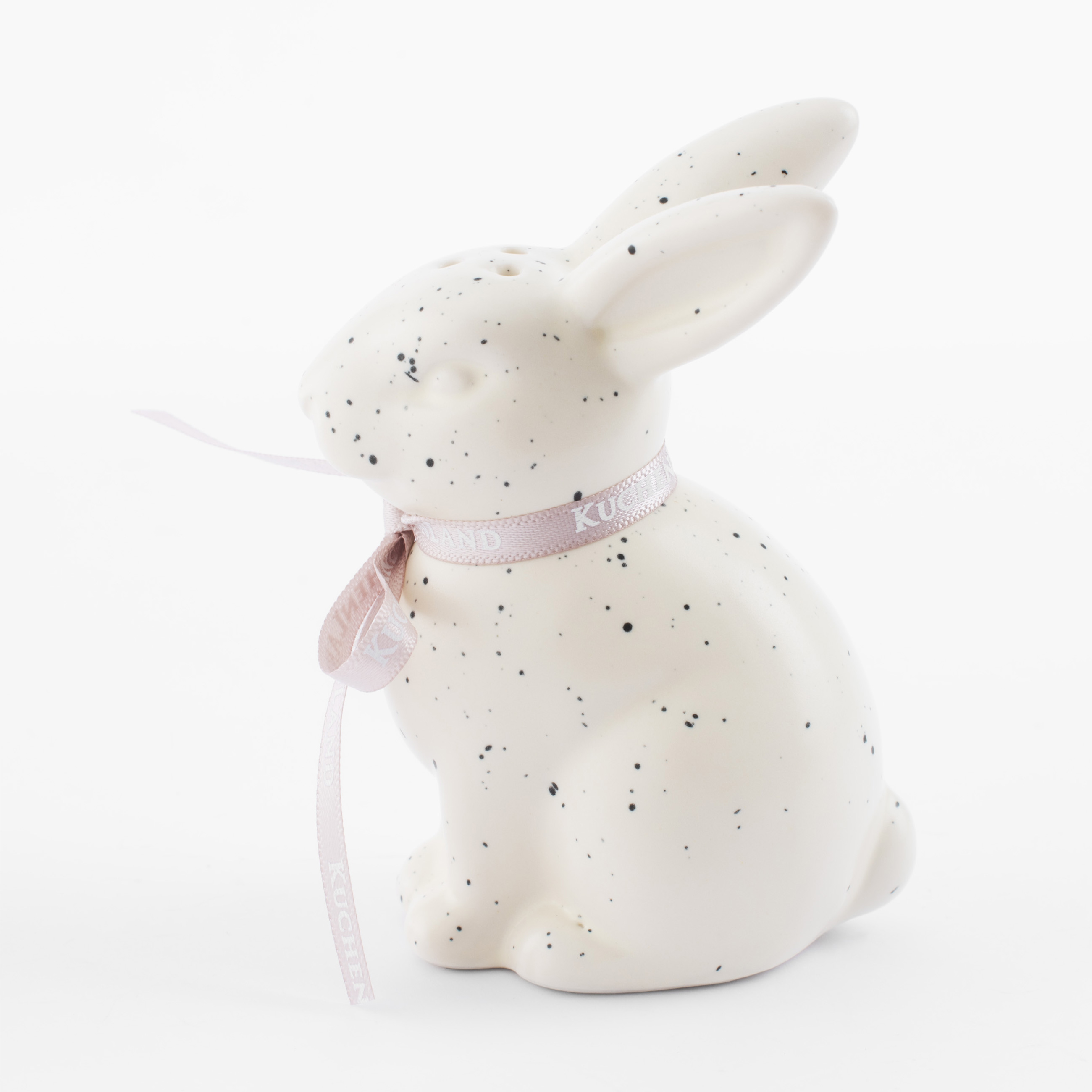 Емкость для соли или перца, 10 см, фарфор P, молочная, в крапинку, Кролик, Natural Easter изображение № 2
