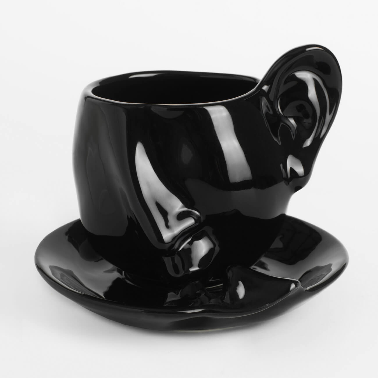 Пара чайная, 1 перс, 2 пр, 320 мл, керамика, черная, Поцелуй, Baise ложка чайная с гравировкой