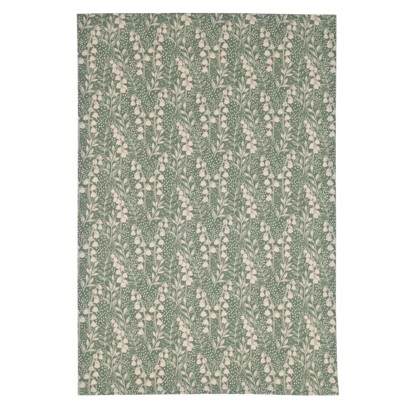 Полотенце кухонное, 40х60 см, хлопок, зеленое, Ландыши, May-lily изображение № 1