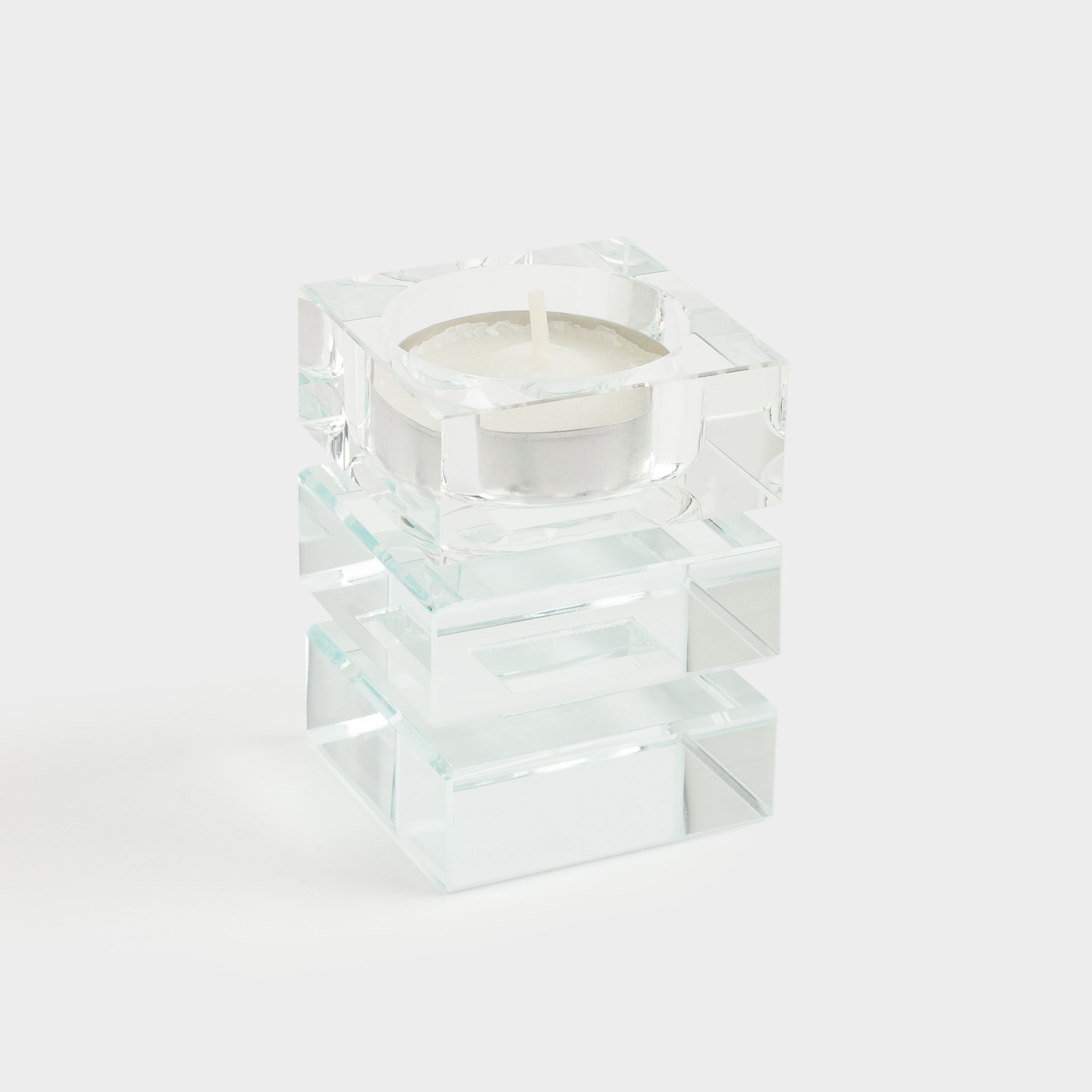 Подсвечник, 7 см, для чайной свечи, кристальное стекло, Многогранность, Lux crystal, image-3