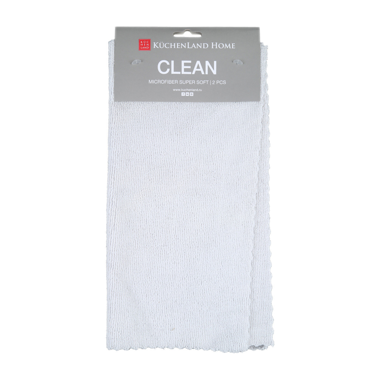

Тряпка для уборки, 32х32 см, 2 шт, микрофибра с ворсом, серая, Clean