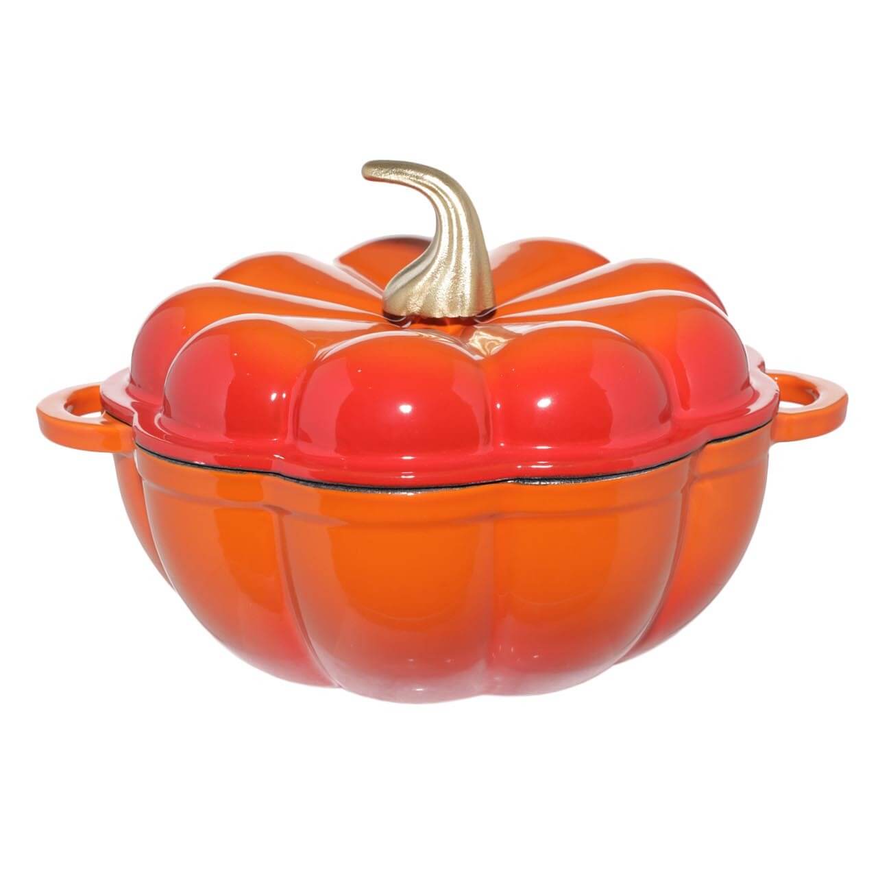 

Кастрюля, 20 см, 1,7 л, с крышкой, чугун, оранжевая, Тыква, Gourd