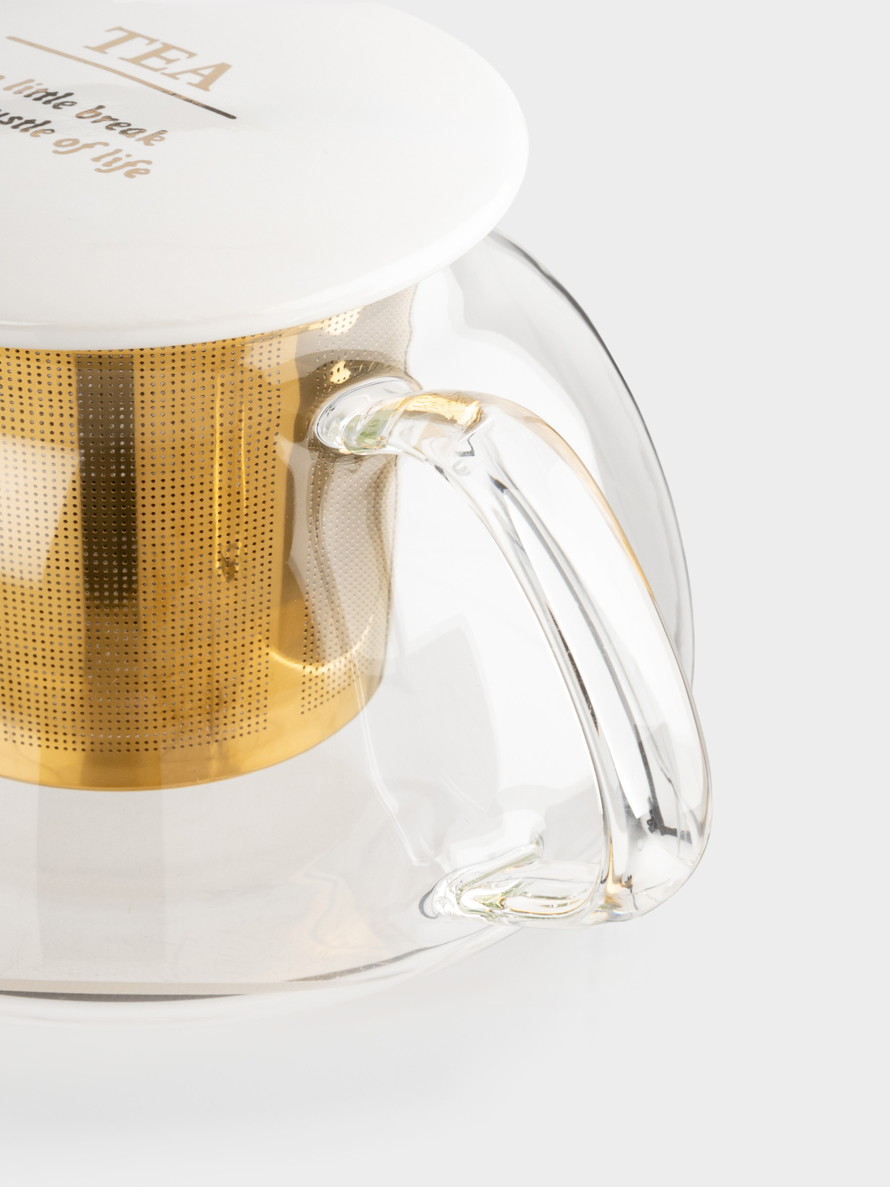 Чайник заварочный, 600 мл, стекло Б/сталь/керамика, золотисто-молочный, Chalet gold, image-3