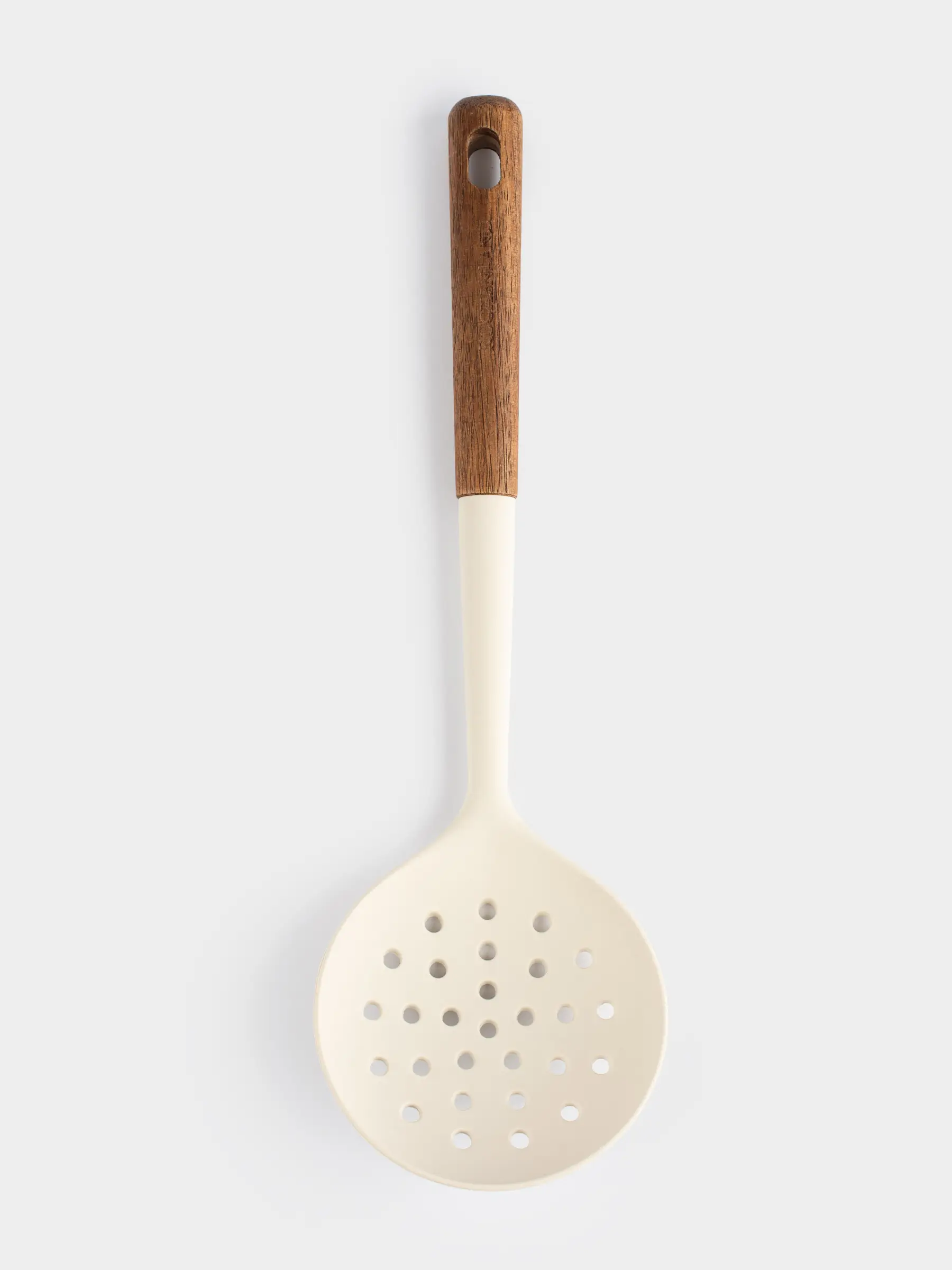 Шумовка, 33 см, силикон/дерево, бежевая, Lemsen