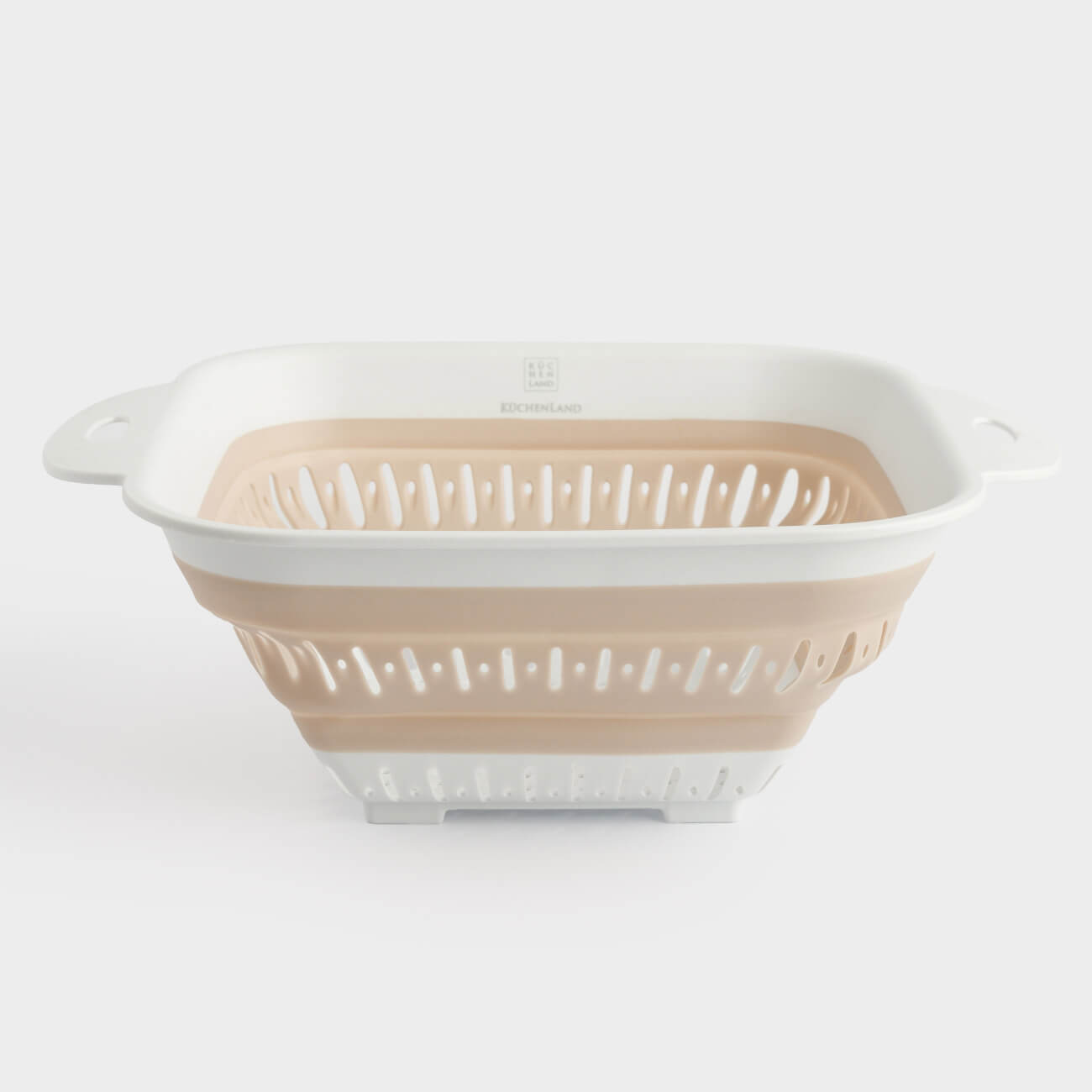 Дуршлаг, 22х22 см, складной, пластик/резина, квадратный, бежевый, Foldaway, image-0