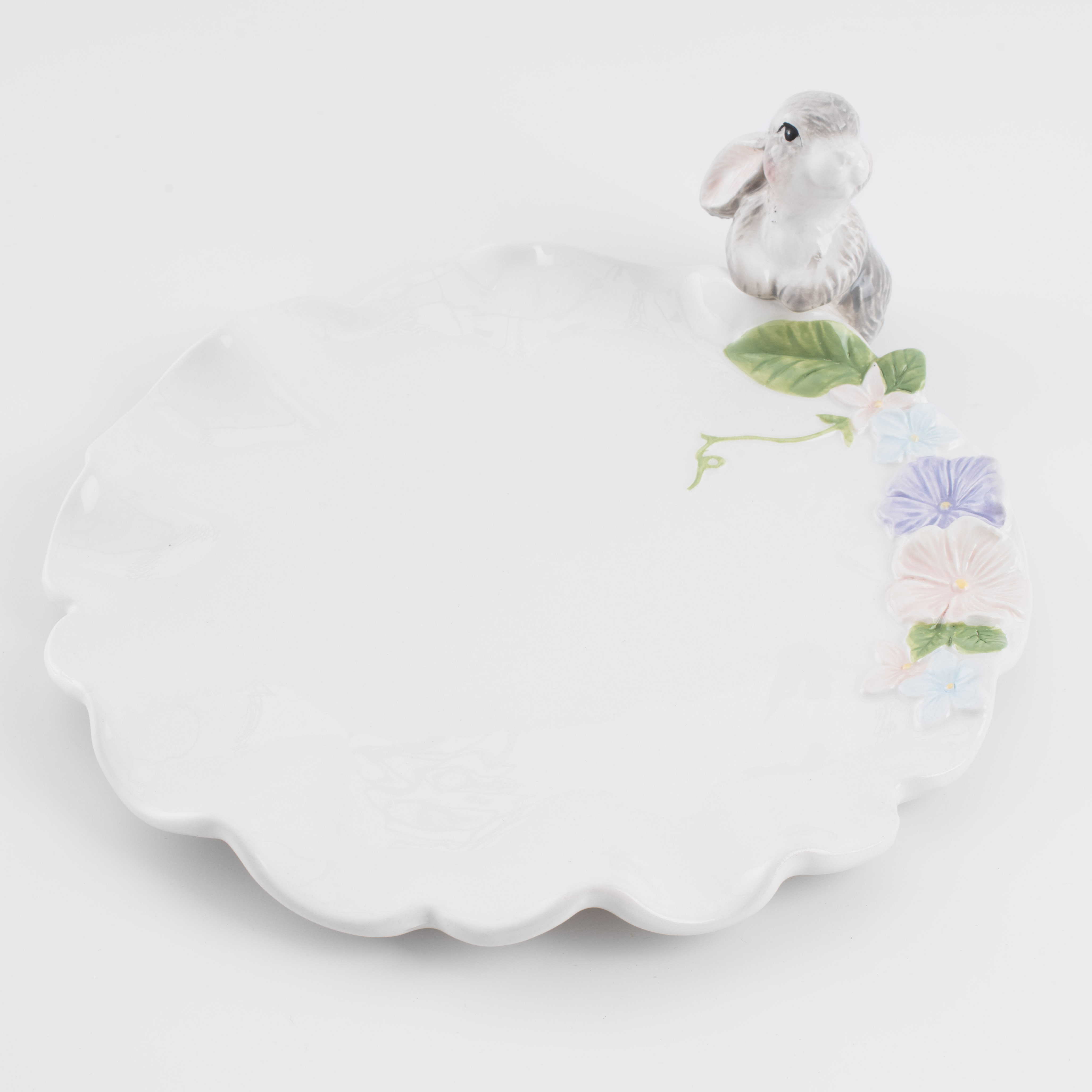 Блюдо, 24 см, керамика, белое, Кролик и цветы, Pure easter изображение № 2