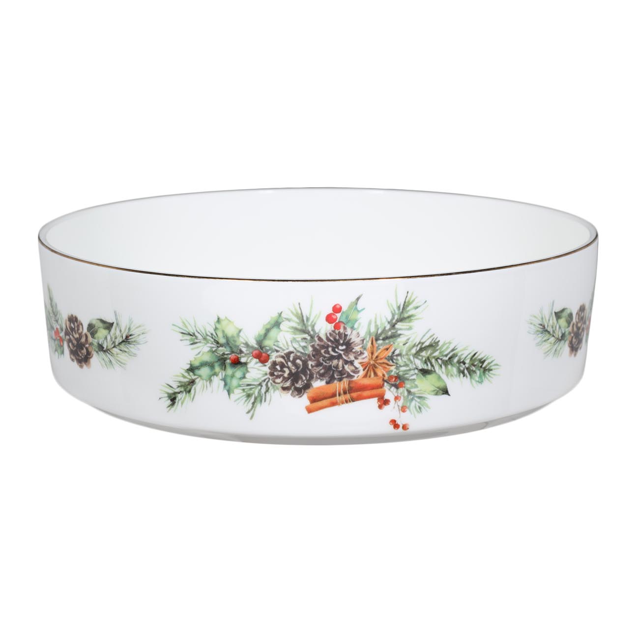 

Блюдо, 24 см, с бортами, фарфор F, круглое, Снегирь, Christmas miracle
