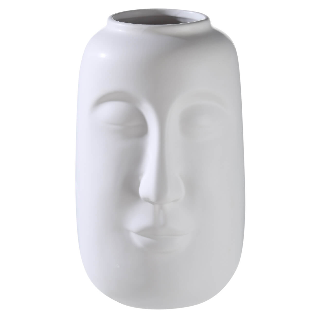 Kuchenland Ваза для цветов, 26 см, декоративная, керамика, белая, Лицо, Face