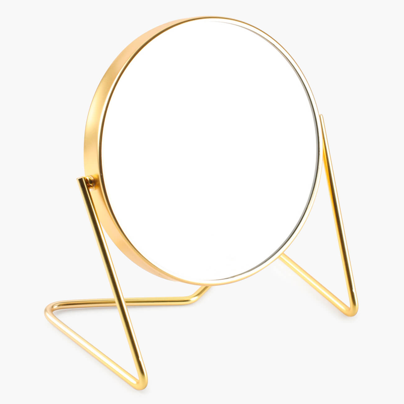 Зеркало настольное, 18 см, двустороннее, металл, круглое, золотистое, Trend двустороннее косметическое зеркало unistor
