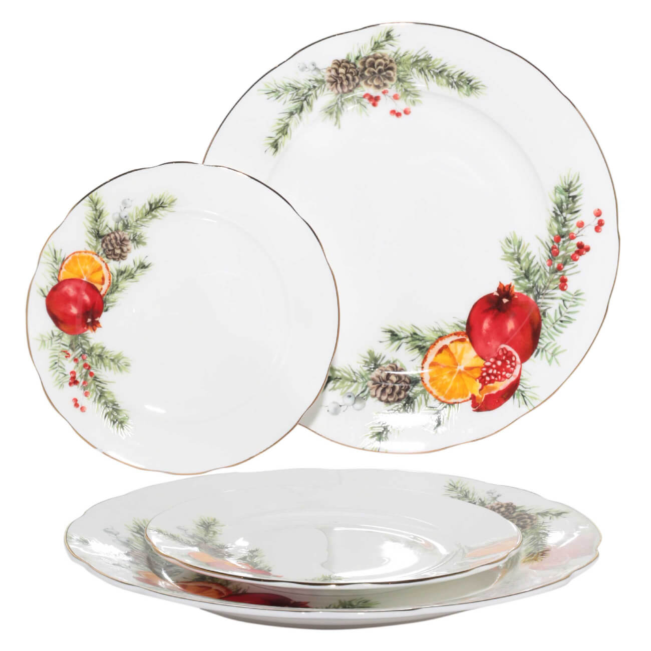 

Сервиз обеденный, 6 перс, 12 пр, фарфор F, Апельсин и гранат, Christmas miracle
