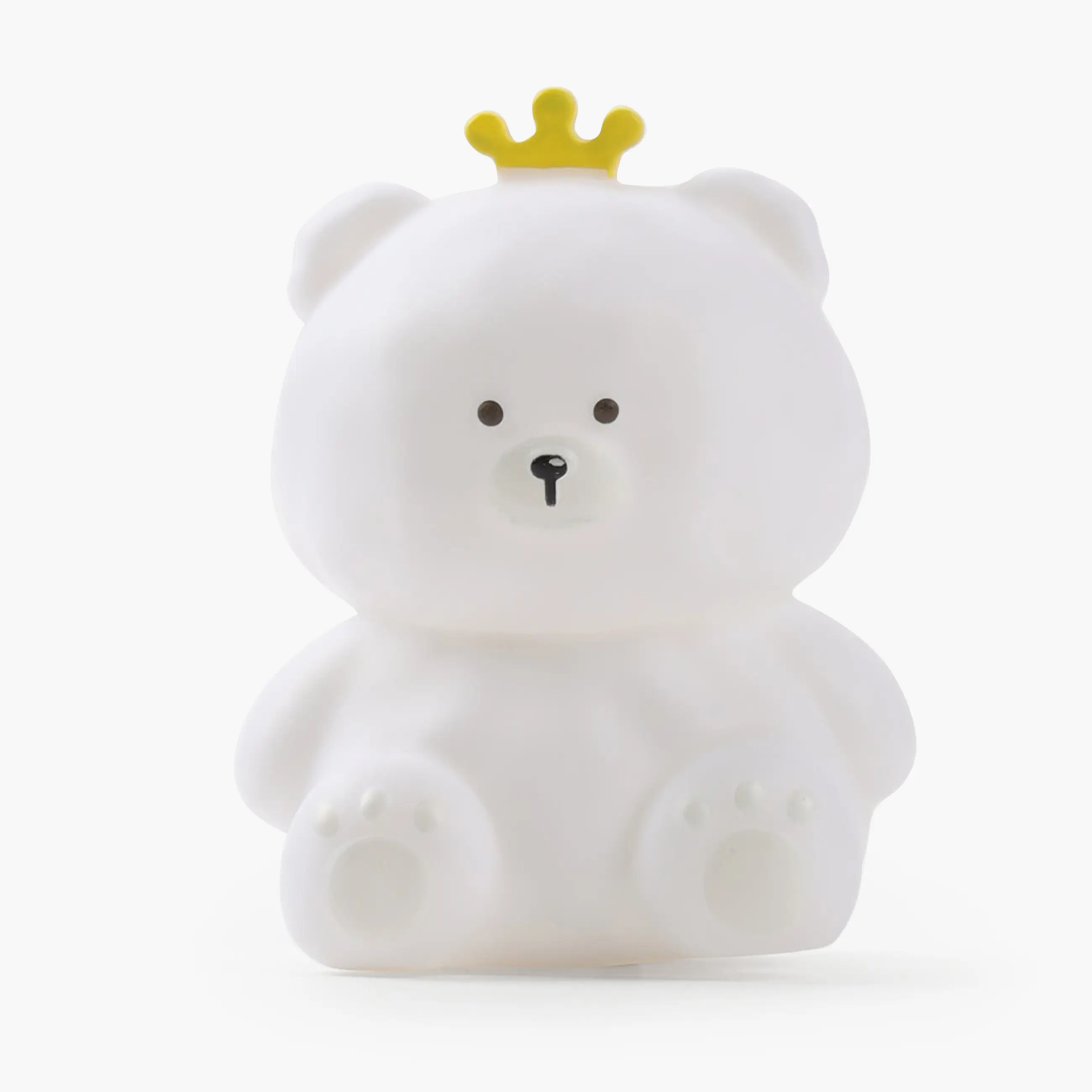 Светильник декоративный, 11 см, пластик, белый, Мишка в короне, Bear, image-0