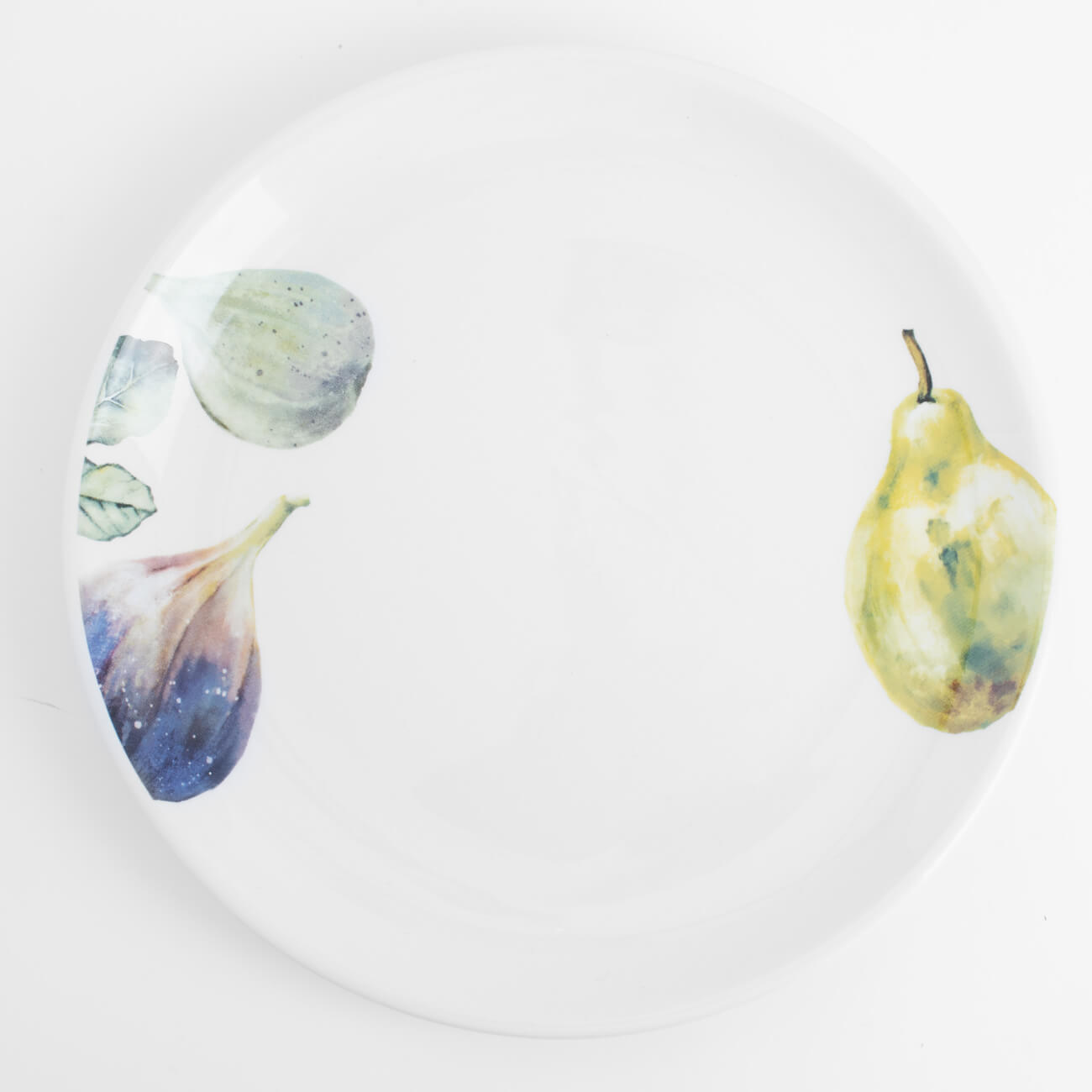 Тарелка закусочная, 21 см, керамика, белая, Инжир и груша, Fruit garden блюдо 19 см керамика зеленое шишки на листе fir cone
