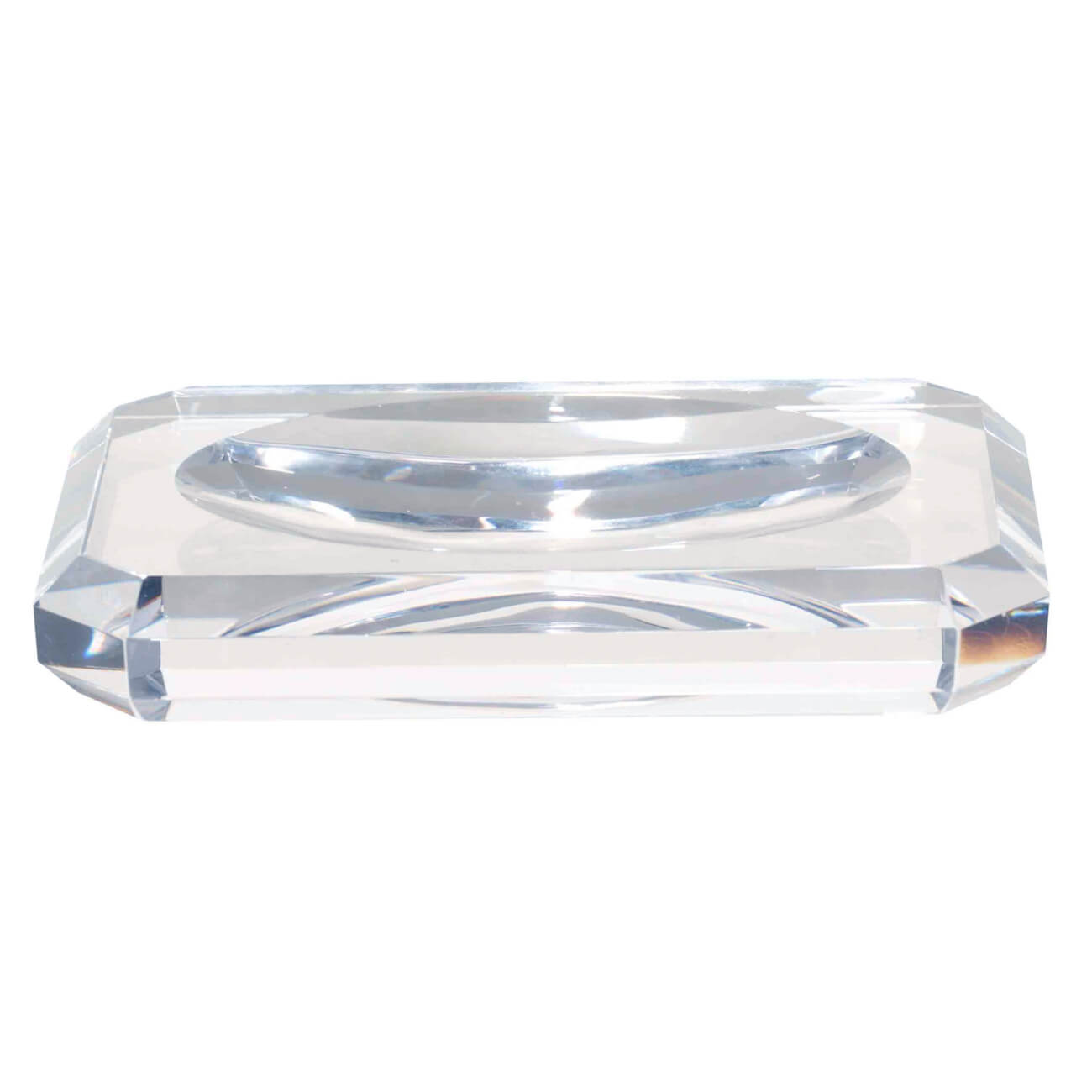 Мыльница, 12х8 см, стекло, прямоугольная, Грани, Shower Crystal Glance двойная полочка для мыла мыльница bemeta