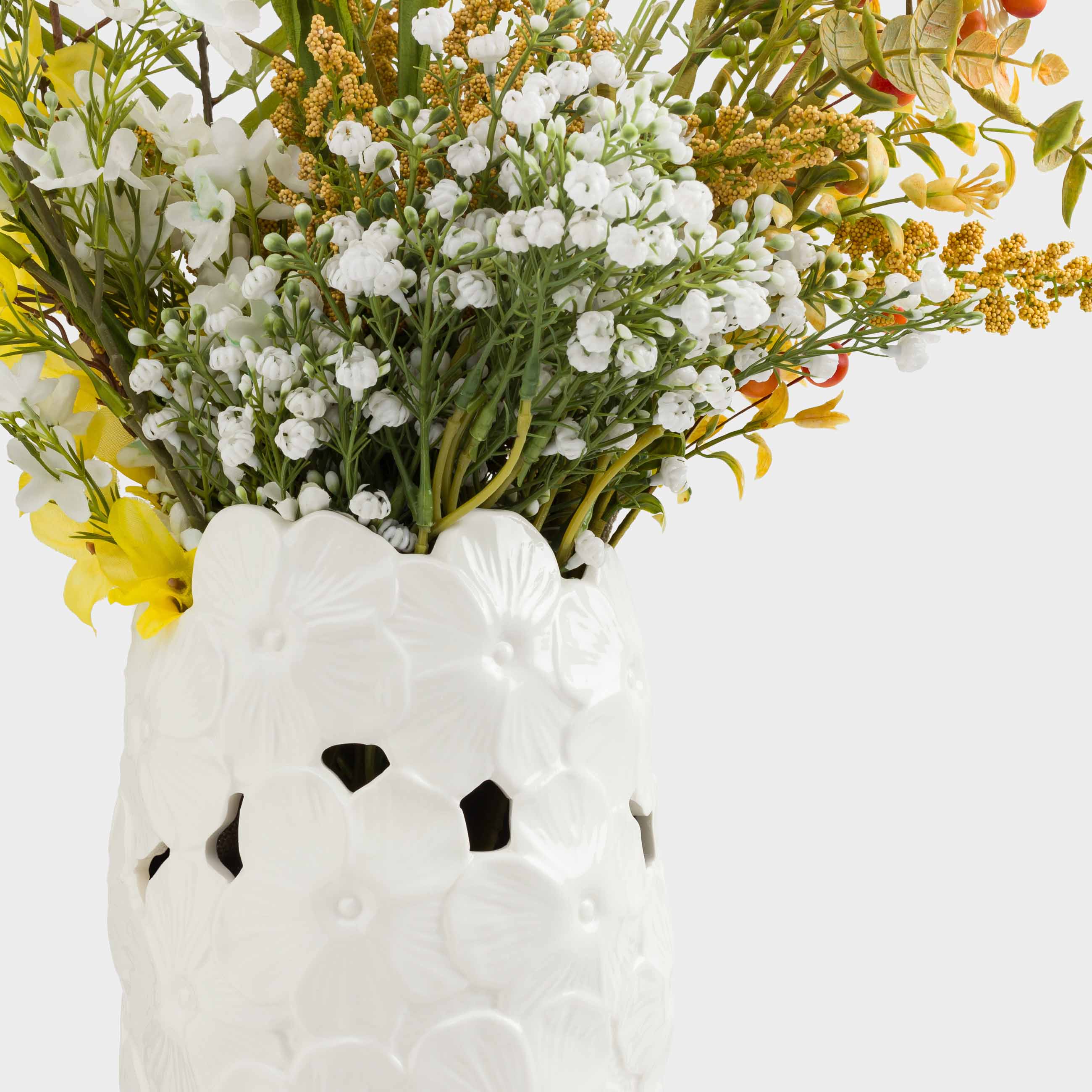 Ваза для цветов, 29 см, фарфор P, белая, Цветы, Flora, image-4