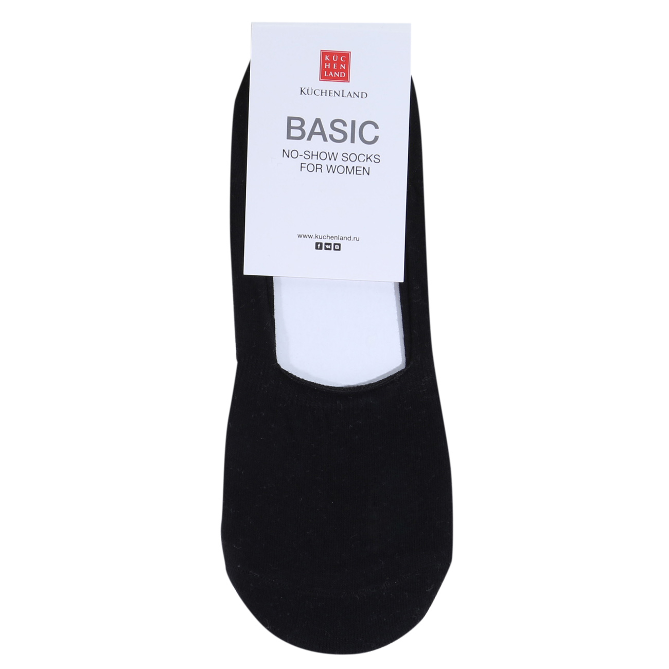 Носки-следки женские, р. 38-41, хлопок/полиэстер, черные, Basic