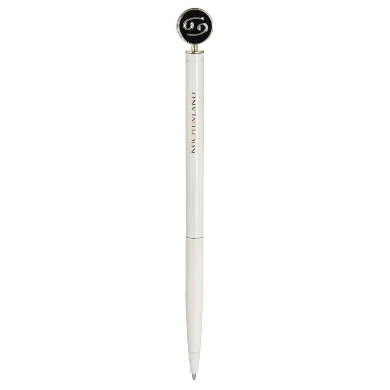 Ручка шариковая, 15 см, с фигуркой, сталь, молочно-золотистая, Рак, Zodiac ручка с шейкером