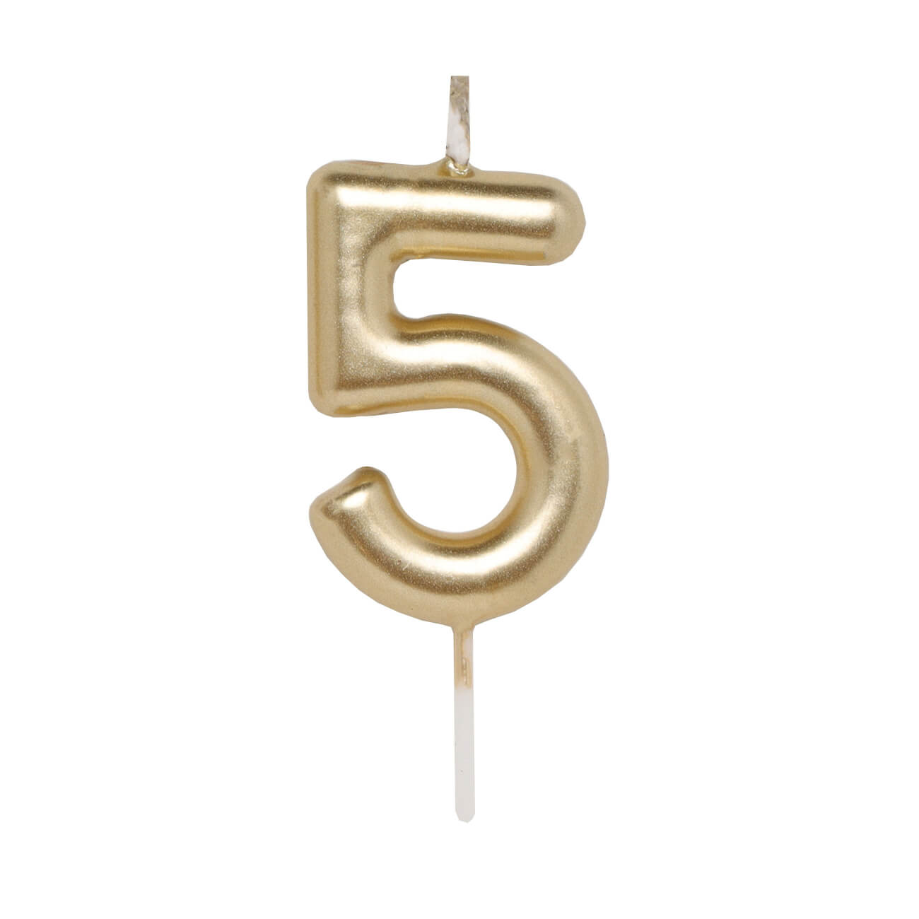 

Свеча для торта, 8 см, золотистая, Цифра 5, Birthday party