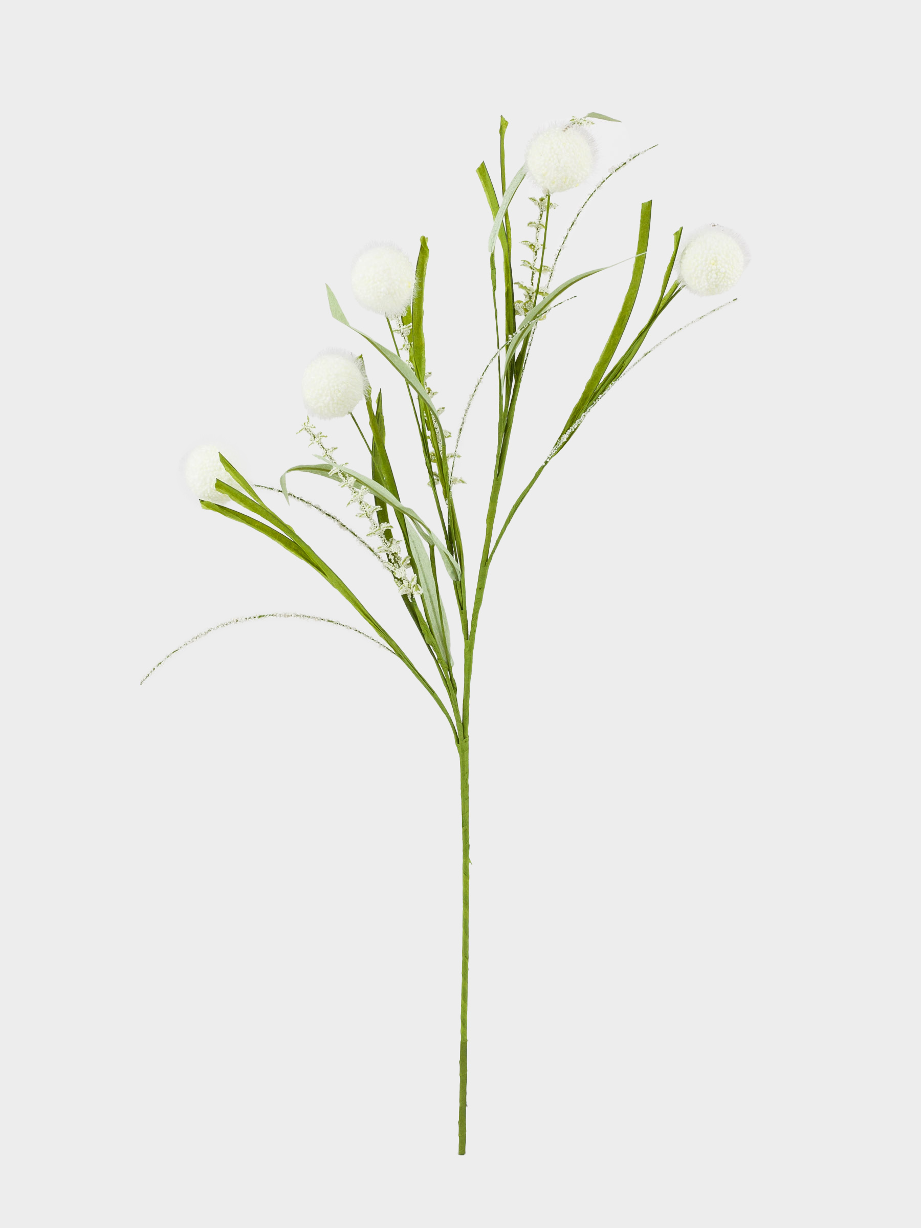 Ветка декоративная, 73 см, пластик/пенопласт, Белые цветы, Meadow decor, image-0