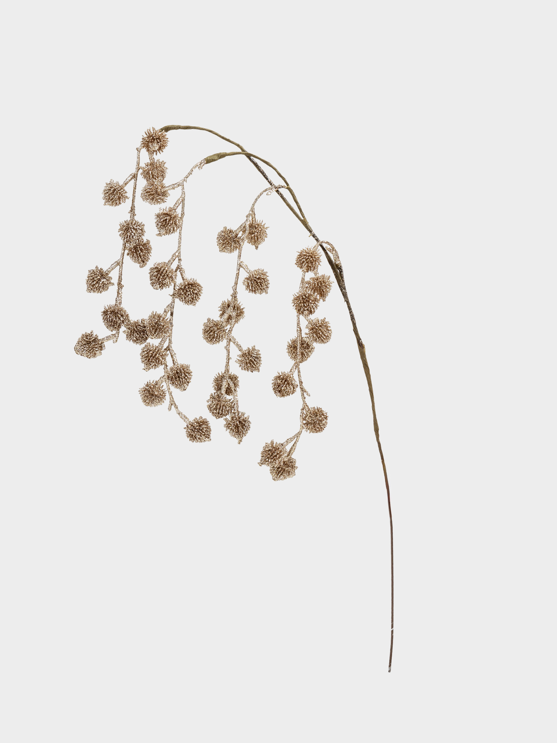 Ветка декоративная, 60 см, пластик, Золотистые шишки, Sparkle decor, image-0