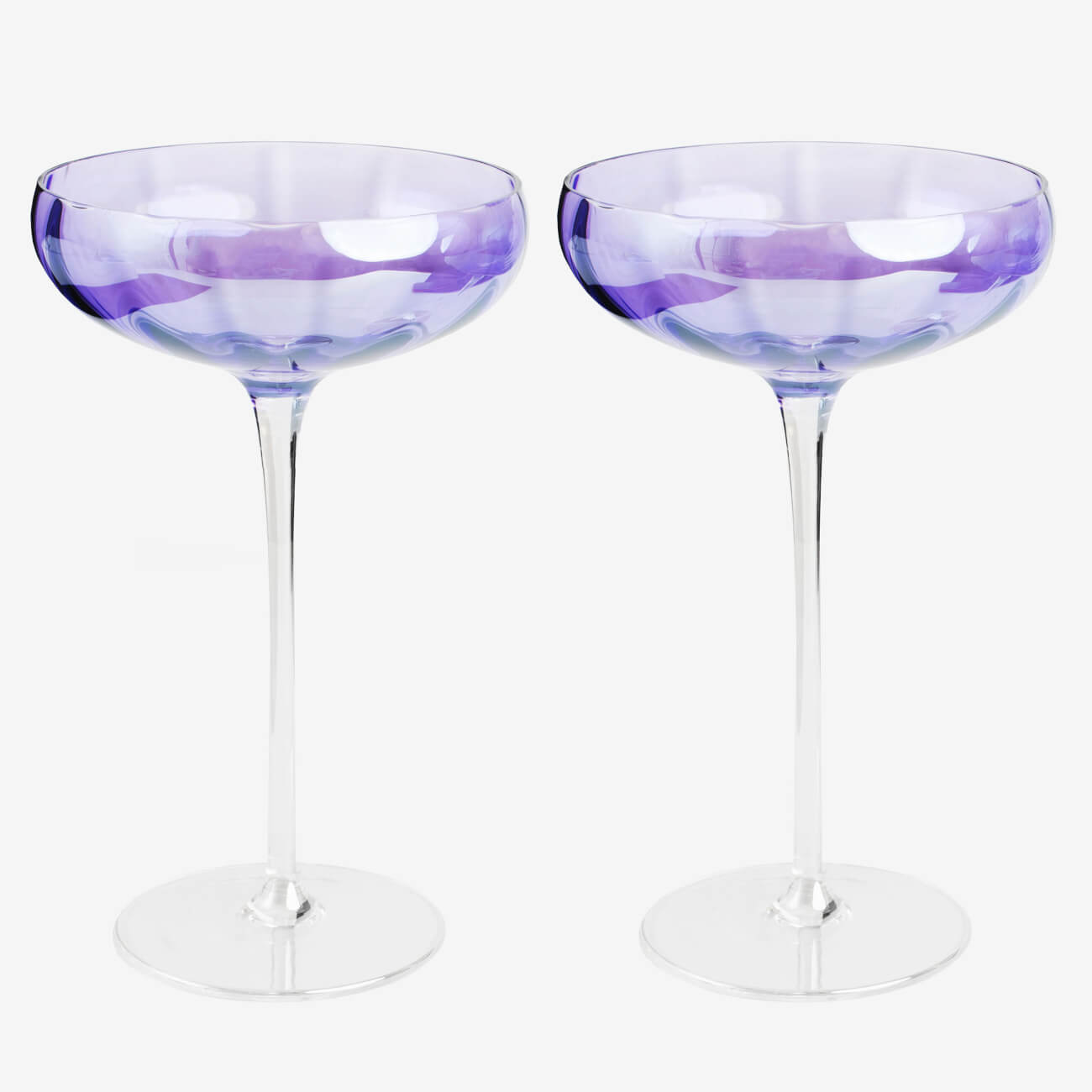 Бокал-креманка для шампанского, 220 мл, 2 шт, стекло, фиолетовый, Filo color - фото 1