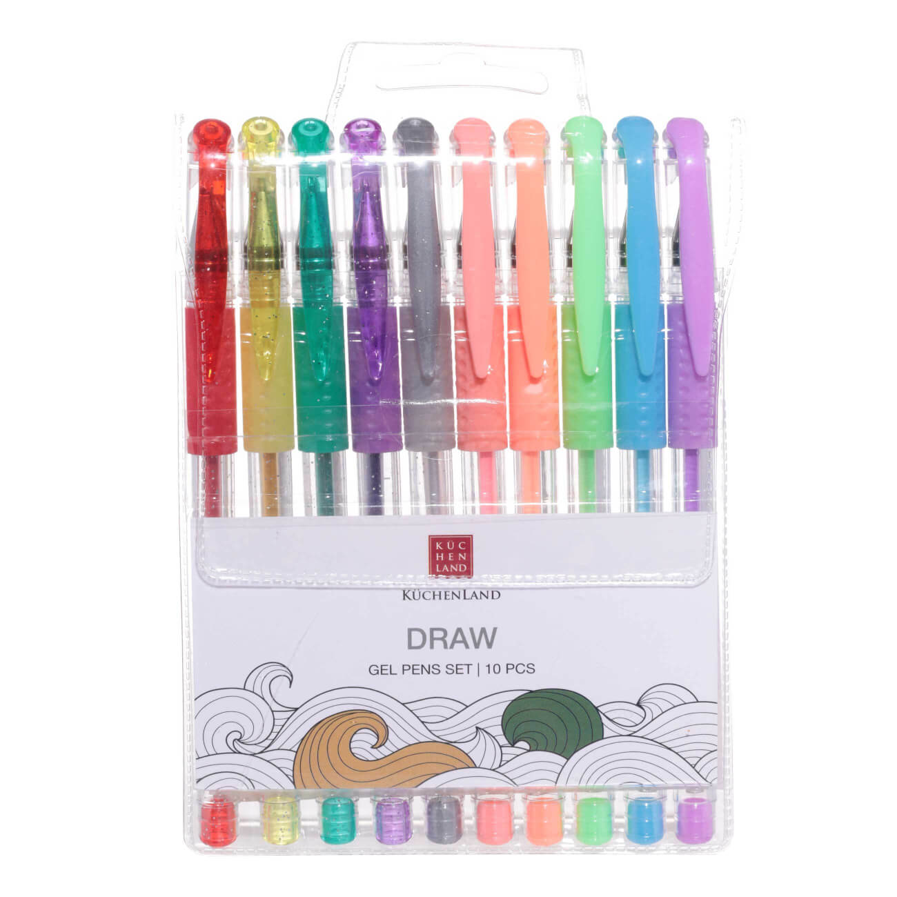 Набор гелевых ручек, 10 шт, 15 см, пластик, цветные, с блестками/неоновые, Draw счеты по методике ментальная арифметика счёты цветные