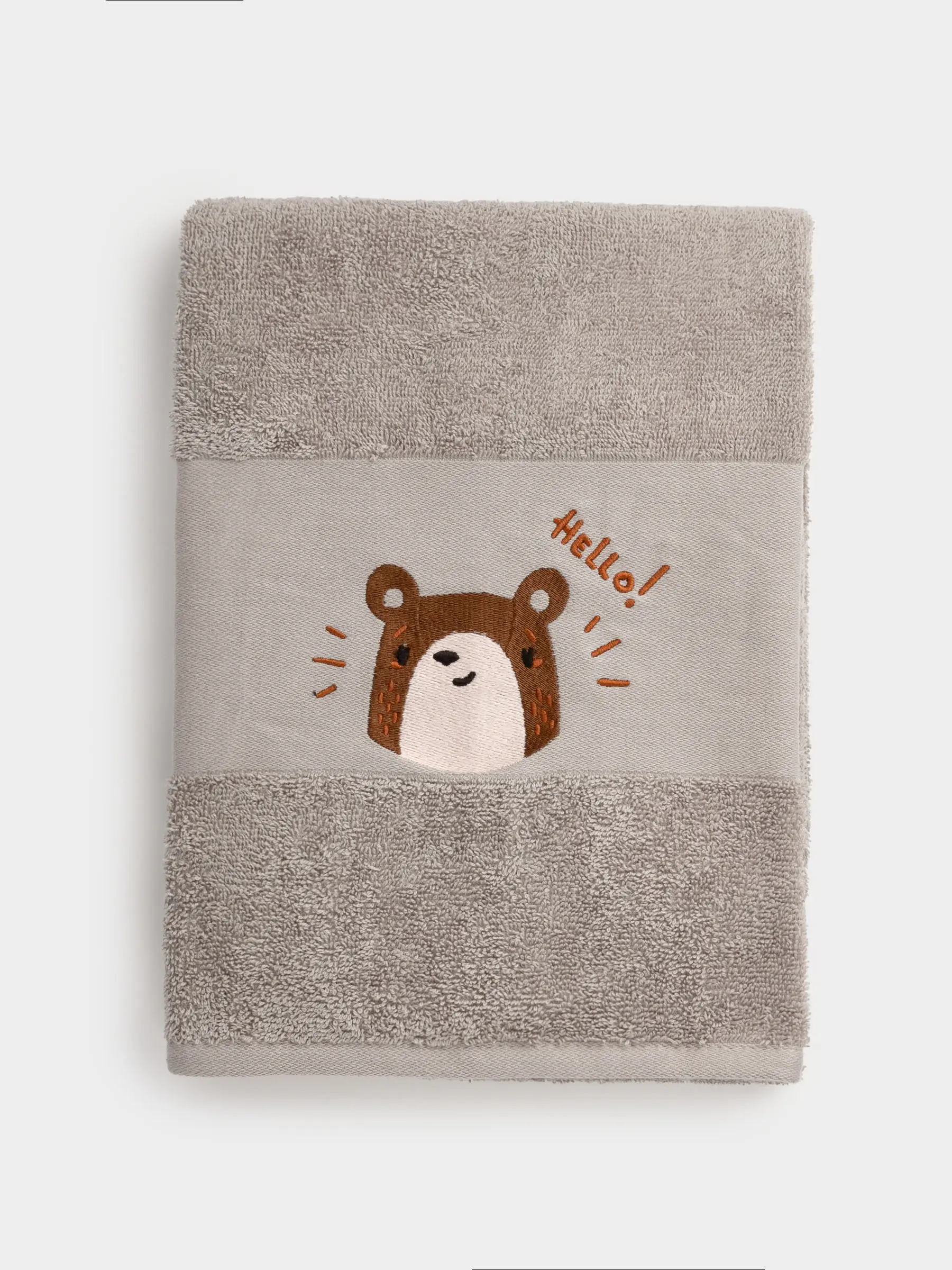 Полотенце детское, 70х120 см, хлопок, песочное, Мишка, Bear, image-0