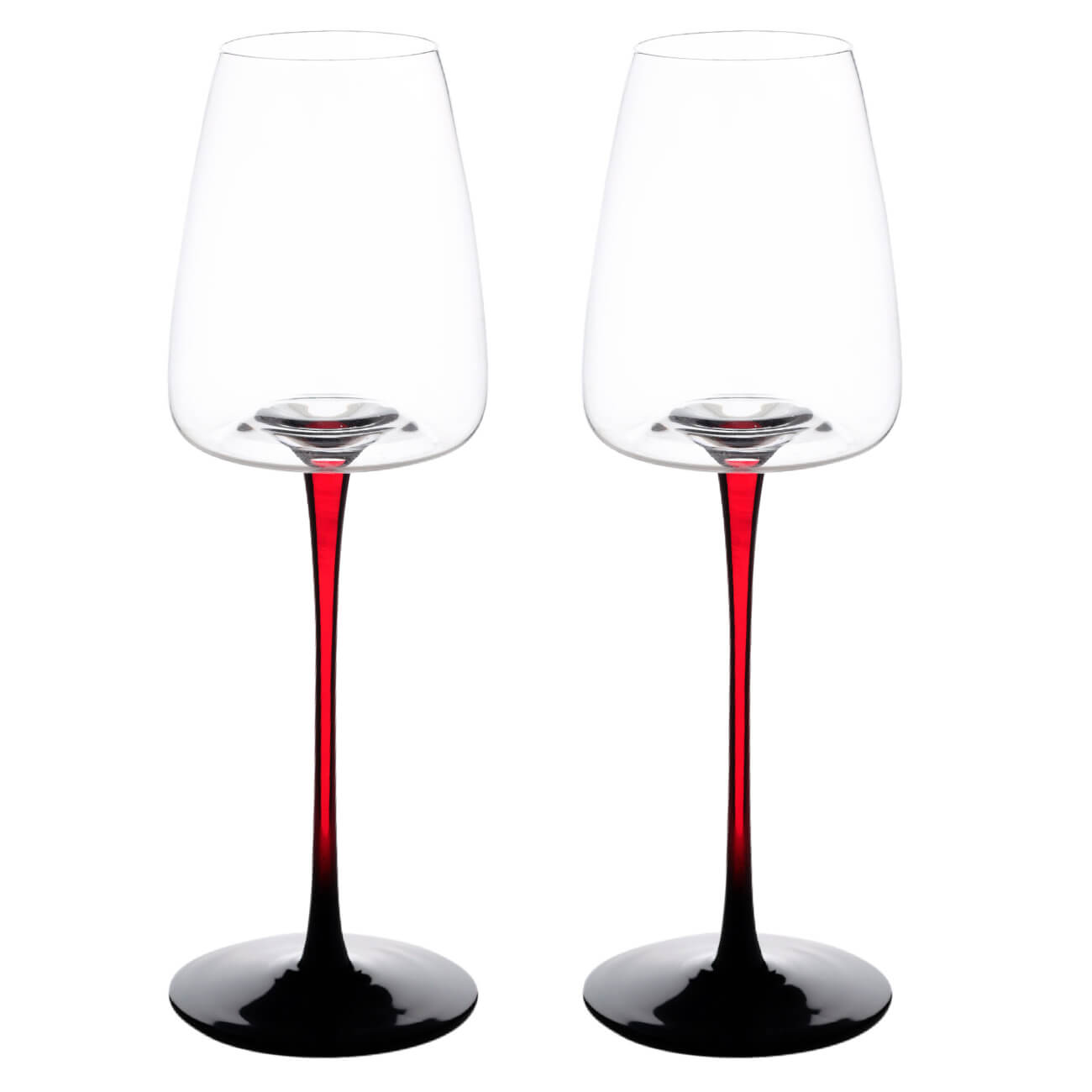 Бокал для белого вина, 330 мл, 2 шт, стекло, черно-красная ножка, Sorento color уксус кинто 250мл из белого вина ст б