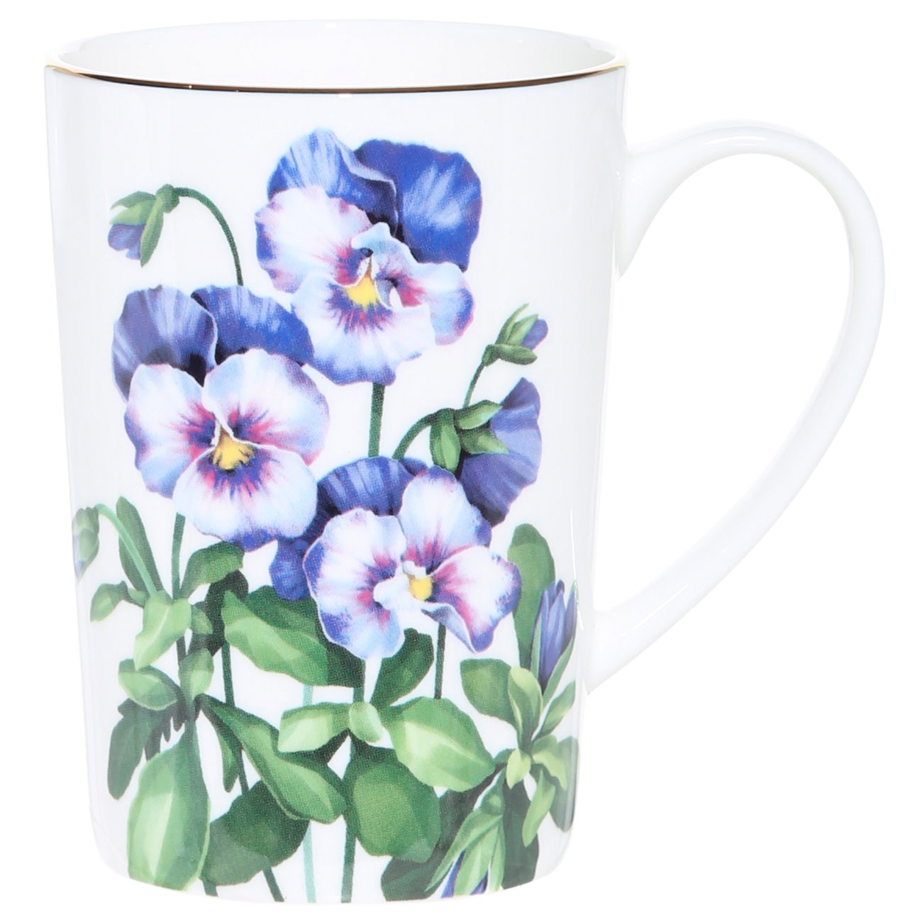 

Кружка, 350 мл, фарфор F, белая, Анютины глазки, Flower garden