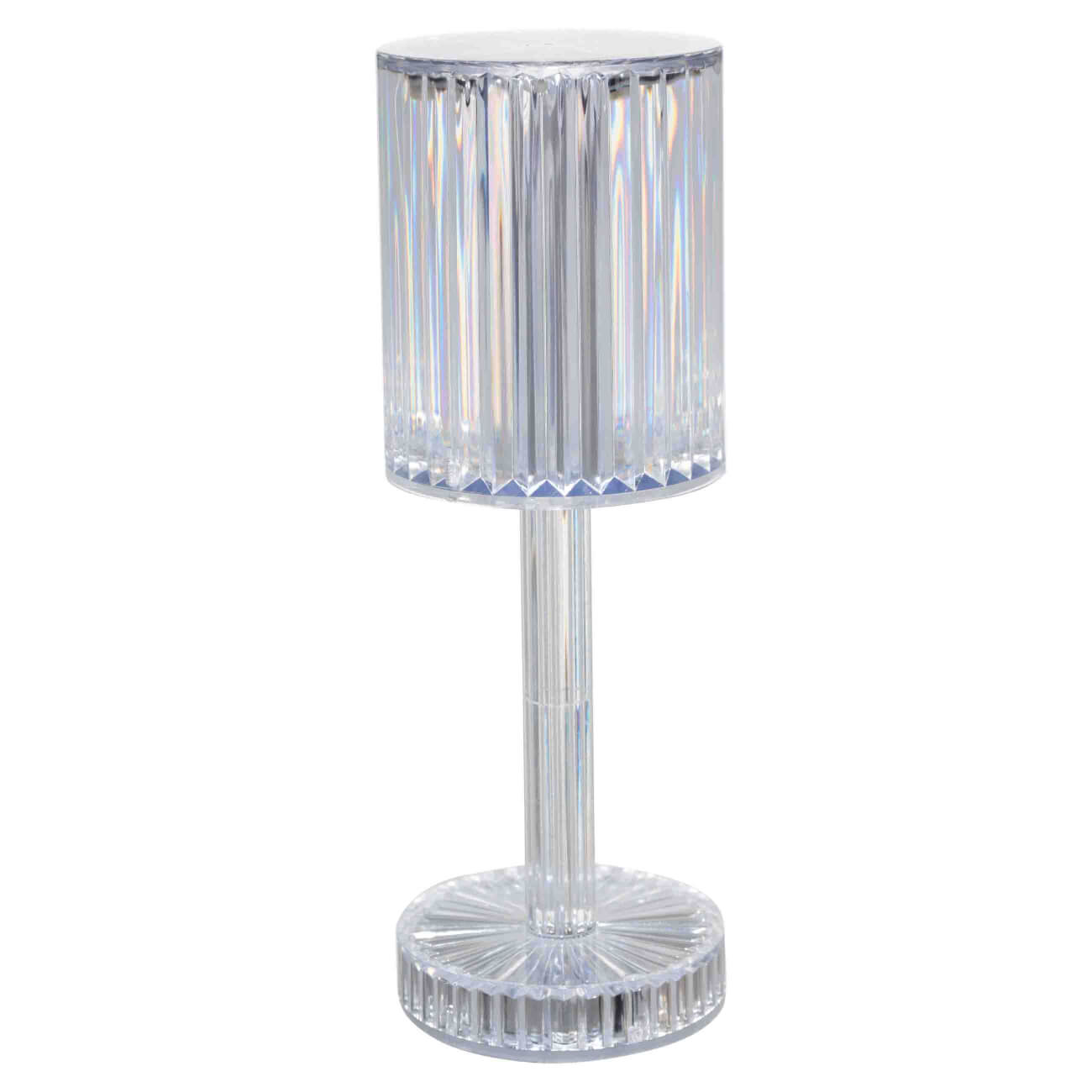 подсвечник 21 см для тонкой свечи на ножке металл серебристый fantastic Светильник сенсорный, 25 см, беспроводной, на ножке, акрил/металл, Полоска, Sunshine