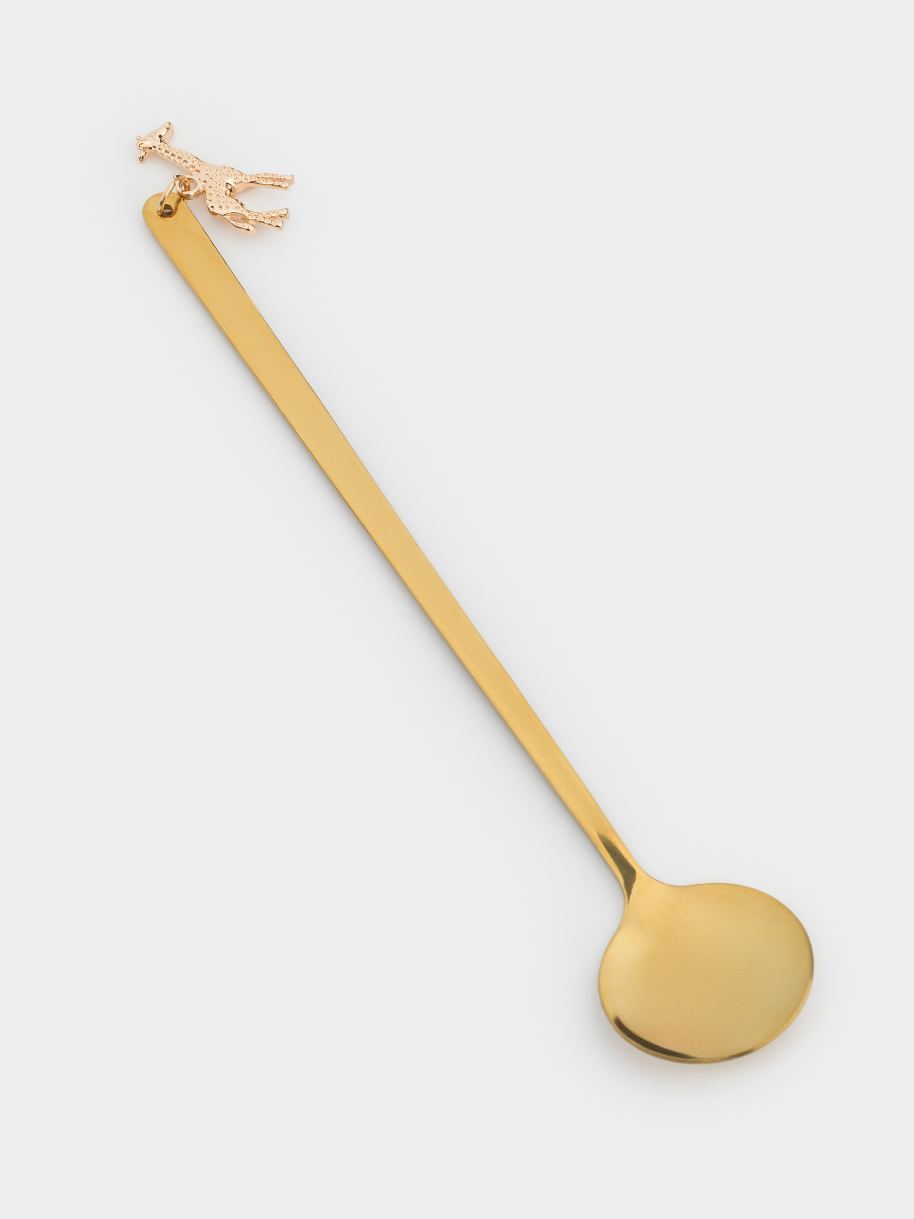 Ложка десертная, 17 см, сталь, золотистая, Жираф, Giraffe, image-1