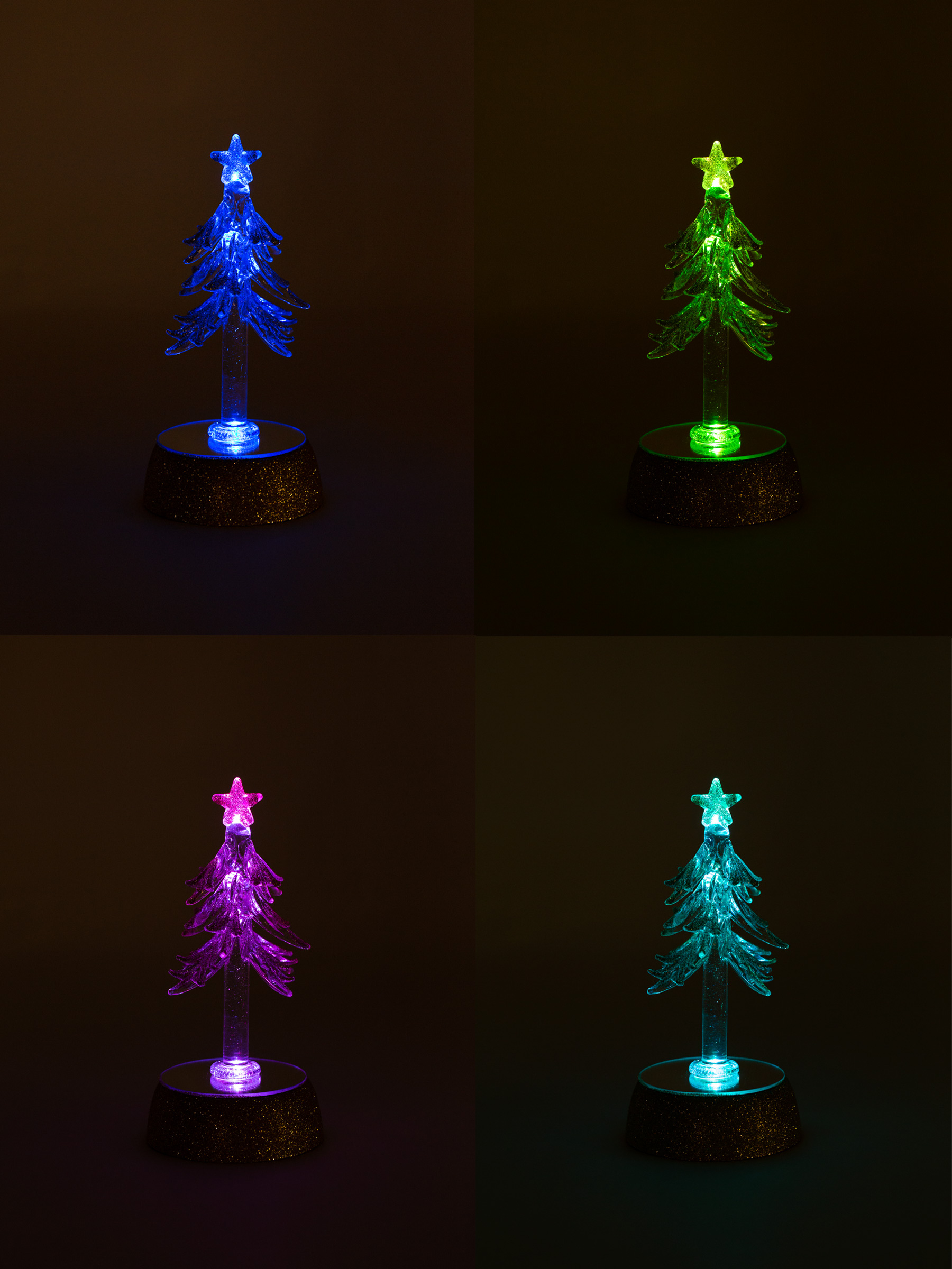 Статуэтка с подсветкой, 18 см, с подвесками, стекло, серебристая, Ель, Christmas vitreous, image-4