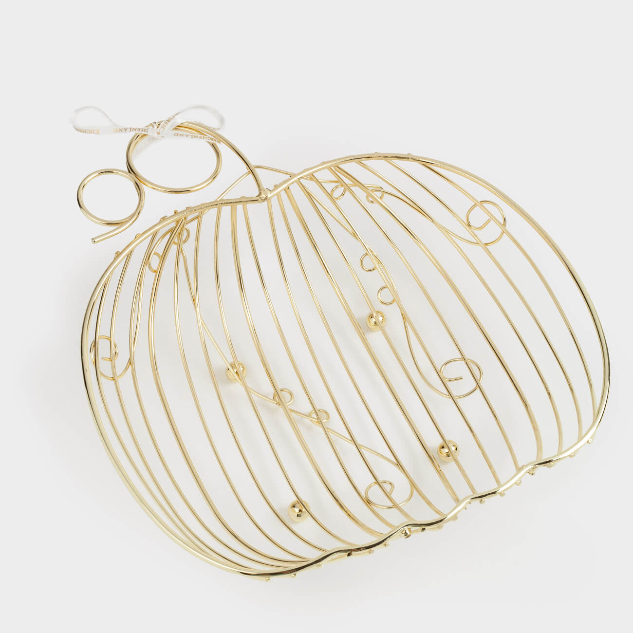 

Корзина для фруктов, 29 см, металл, золотистая, Тыква, Twist gold