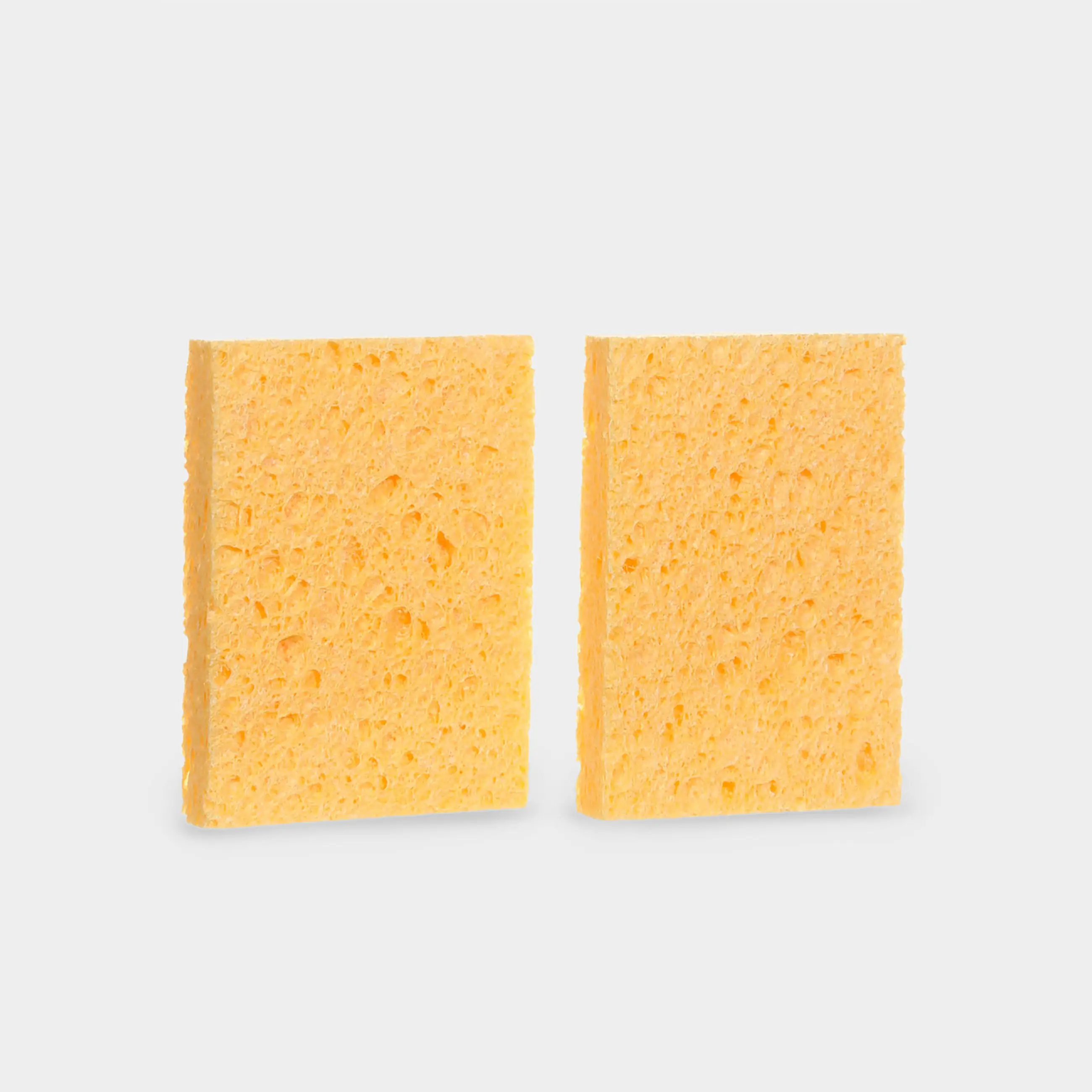 Губка для мытья посуды, 9х6 см, 2 шт, целлюлоза, желтая, Clean